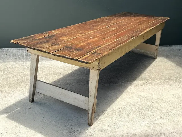 Vintage Rustic Wood Farmhouse Table — additional photo 4