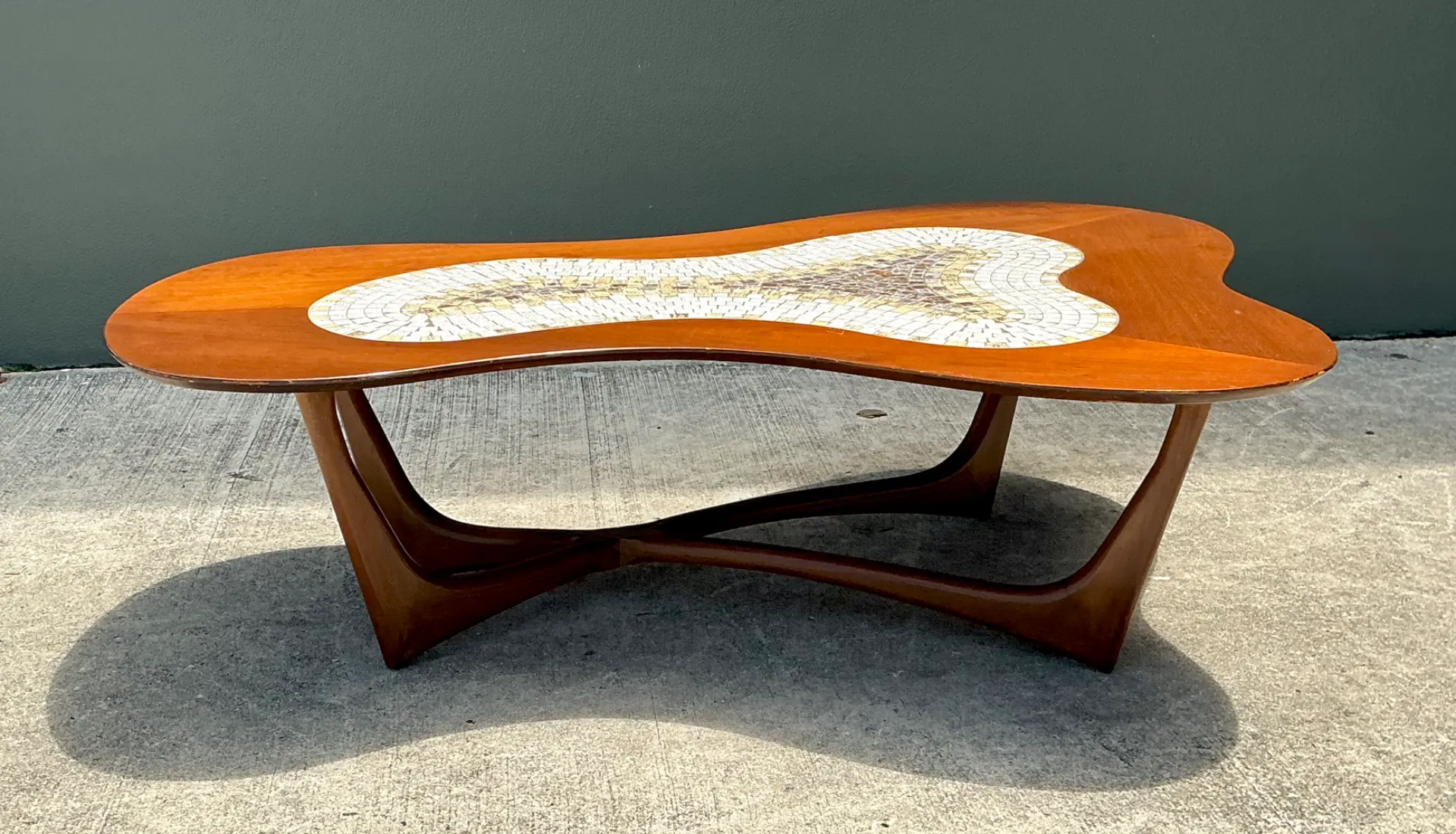 Vintage Biomorphic Mosaic Top Coffee Table — additional photo 7