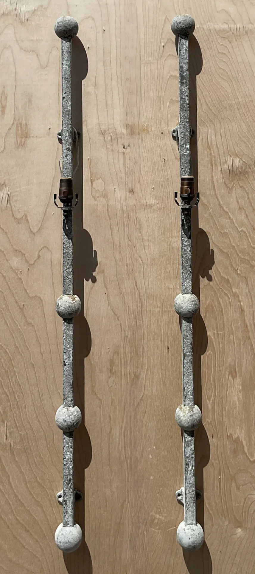 Vintage Metal Ball Finial Wall Sconces - A Pair — additional photo 6