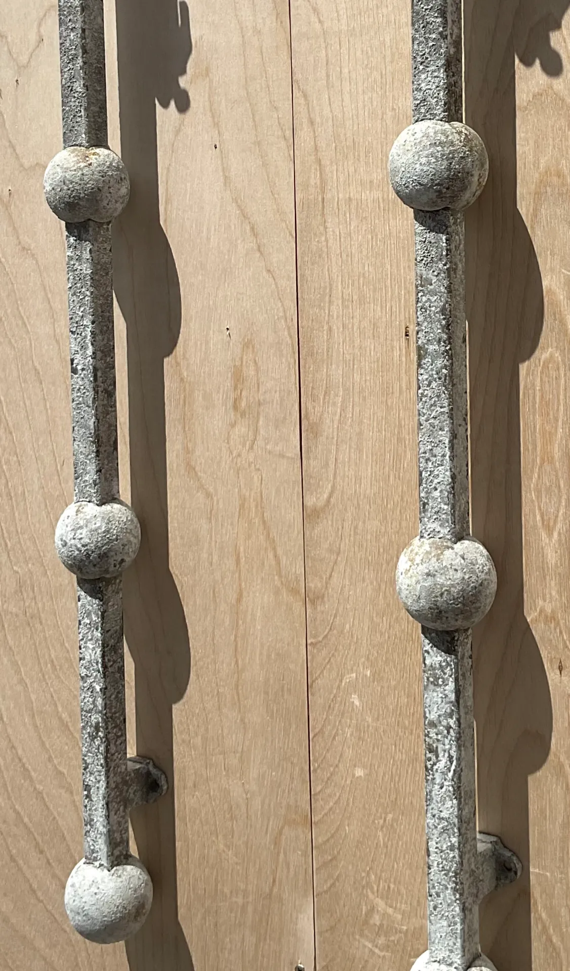 Vintage Metal Ball Finial Wall Sconces - A Pair