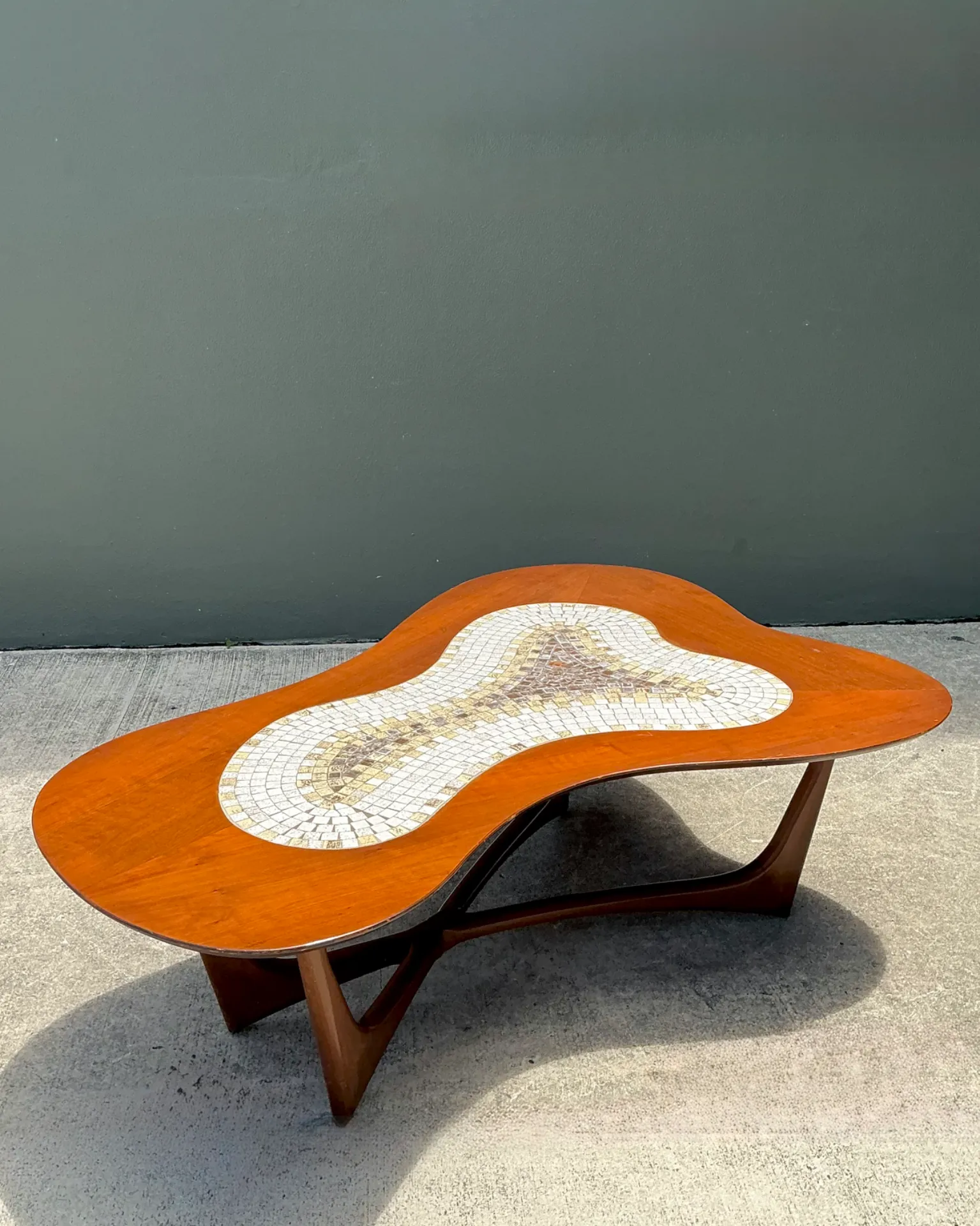 Vintage Biomorphic Mosaic Top Coffee Table — additional photo 4