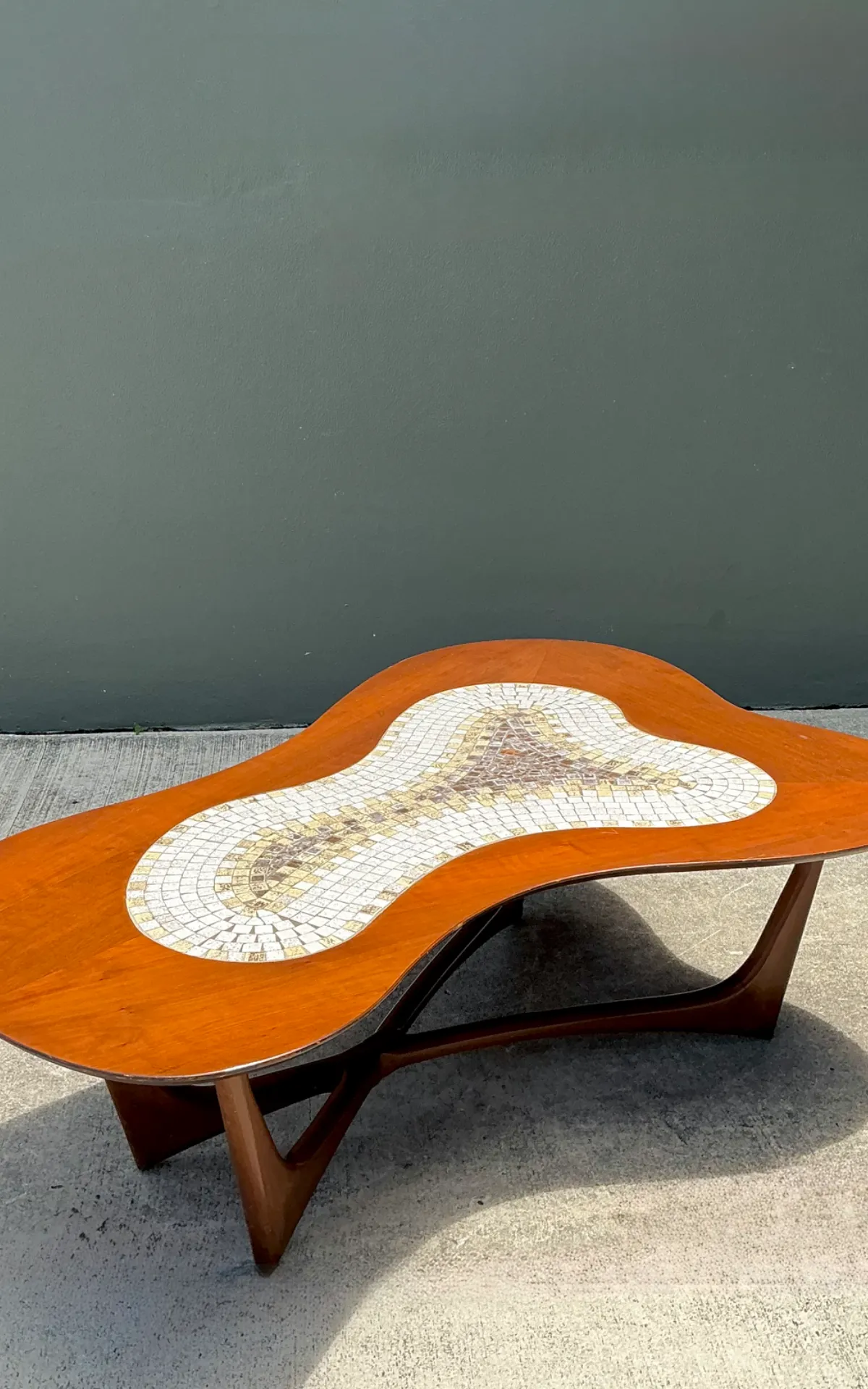 Vintage Biomorphic Mosaic Top Coffee Table — additional photo 4
