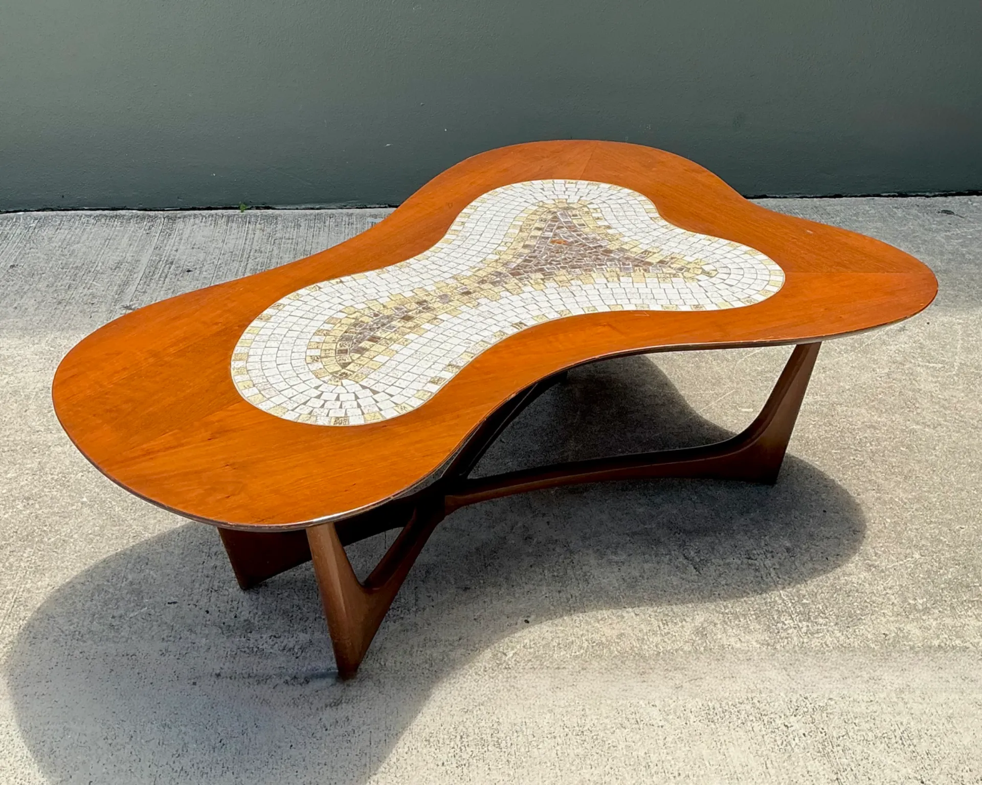 Vintage Biomorphic Mosaic Top Coffee Table — additional photo 3