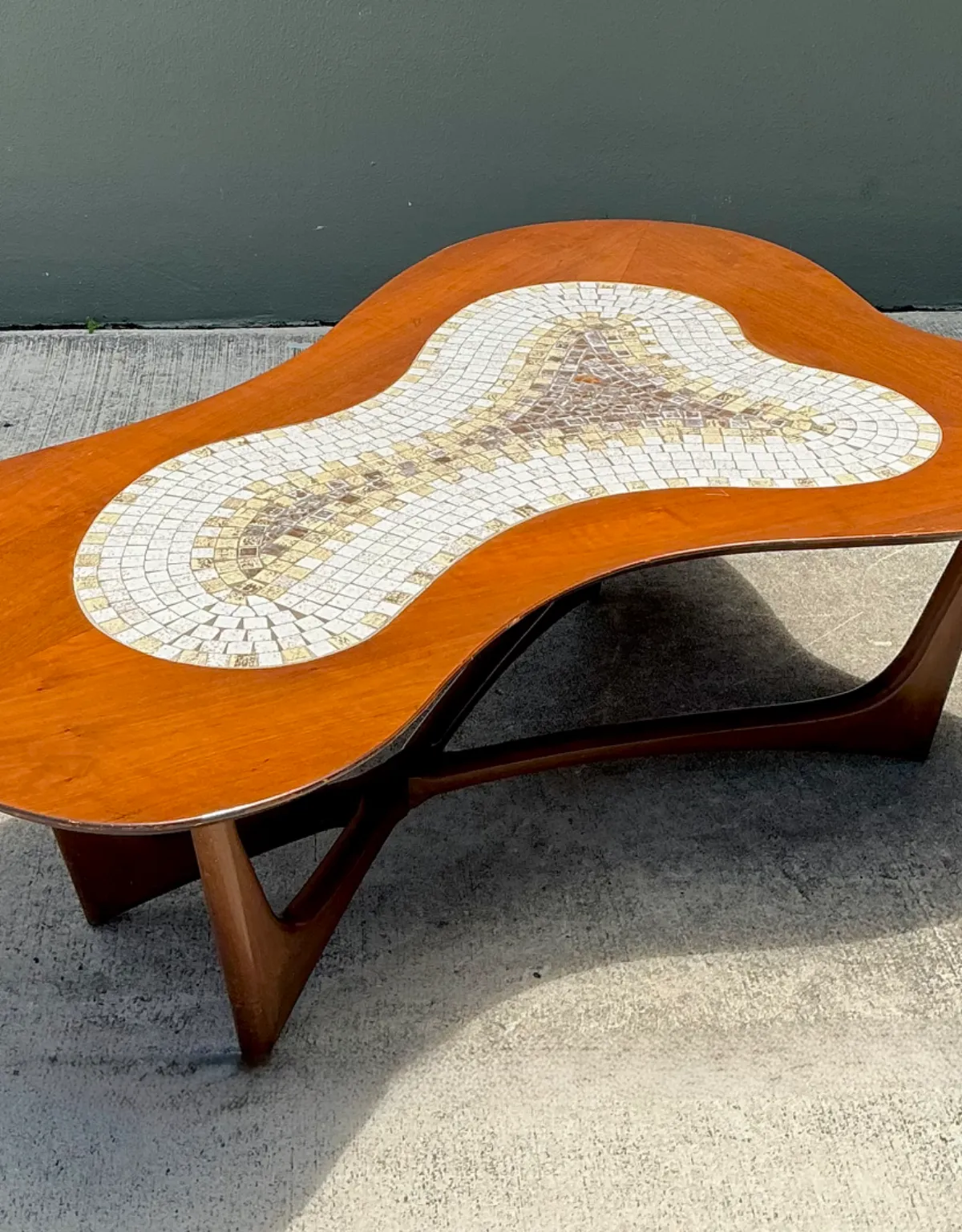 Vintage Biomorphic Mosaic Top Coffee Table — additional photo 3