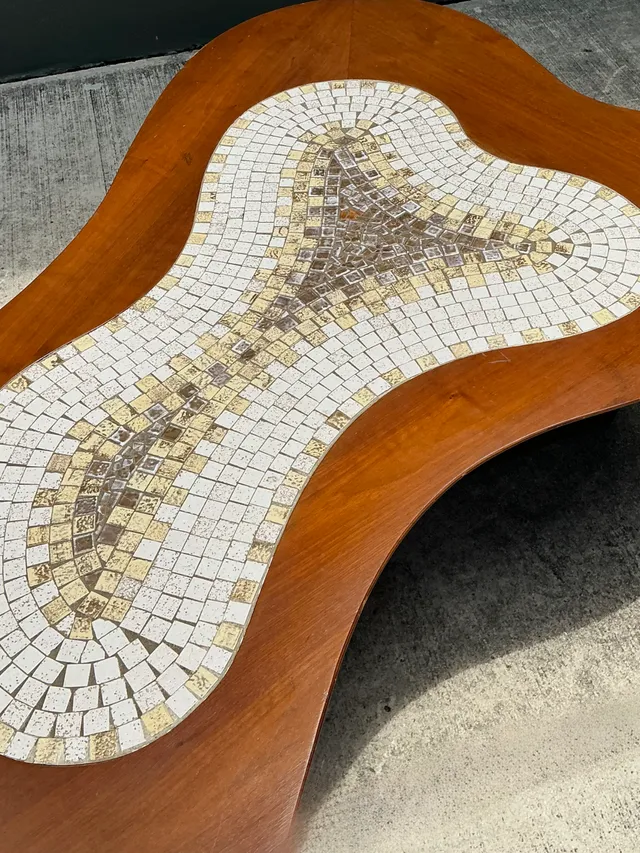 Vintage Biomorphic Mosaic Top Coffee Table — additional photo 6