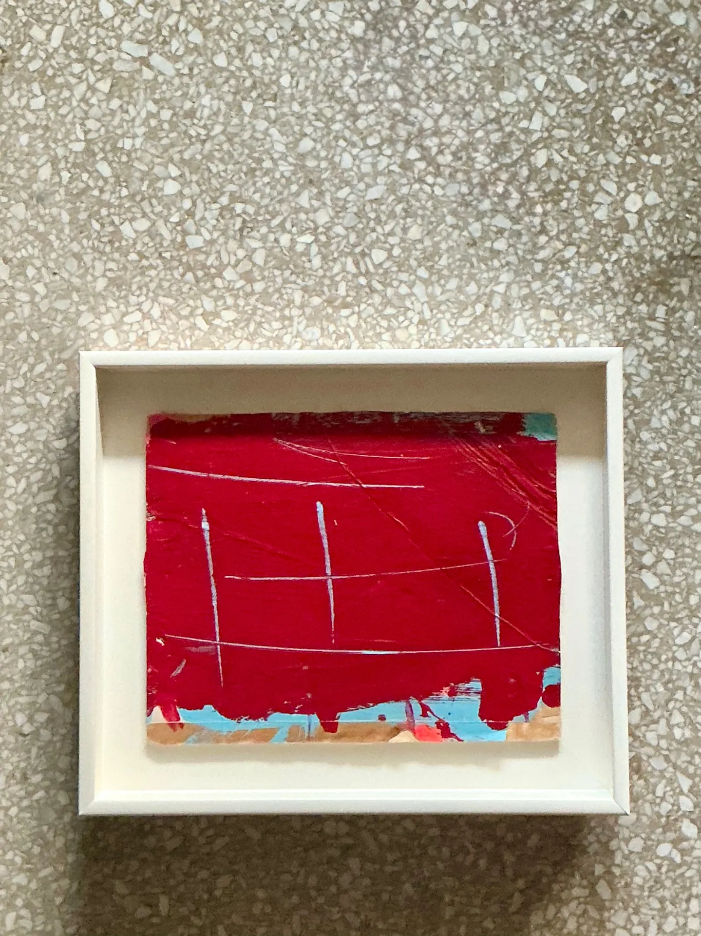Vintage Framed Red Abstract Painting — additional photo 6