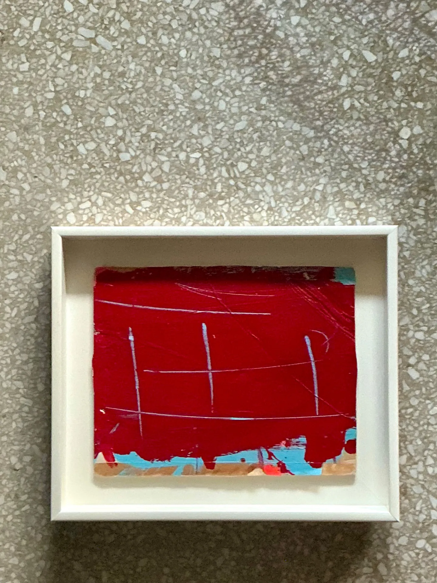 Vintage Framed Red Abstract Painting — additional photo 5