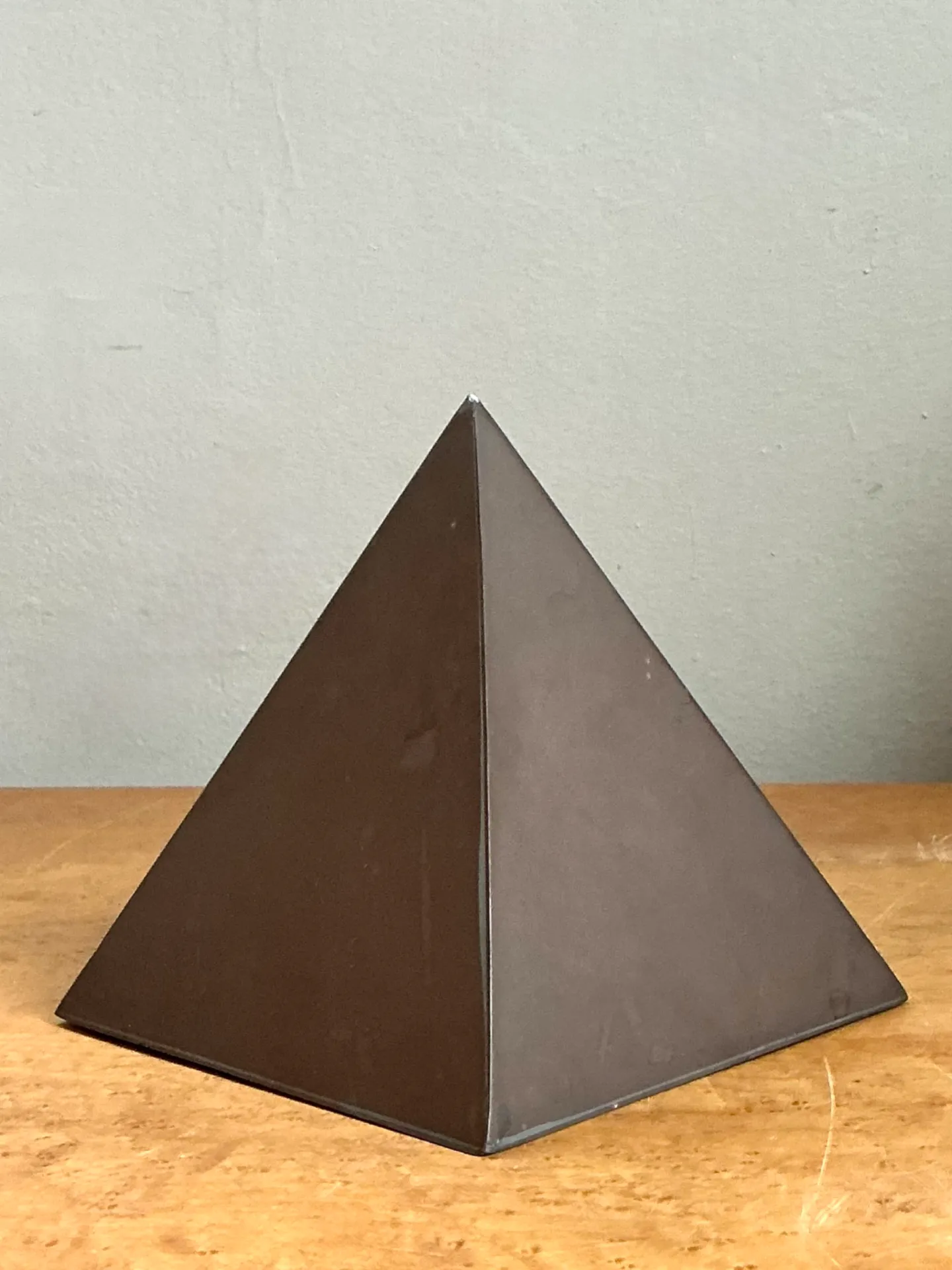 Vintage Sarreid Patinated Metal Pyramid Sculpture — additional photo 5
