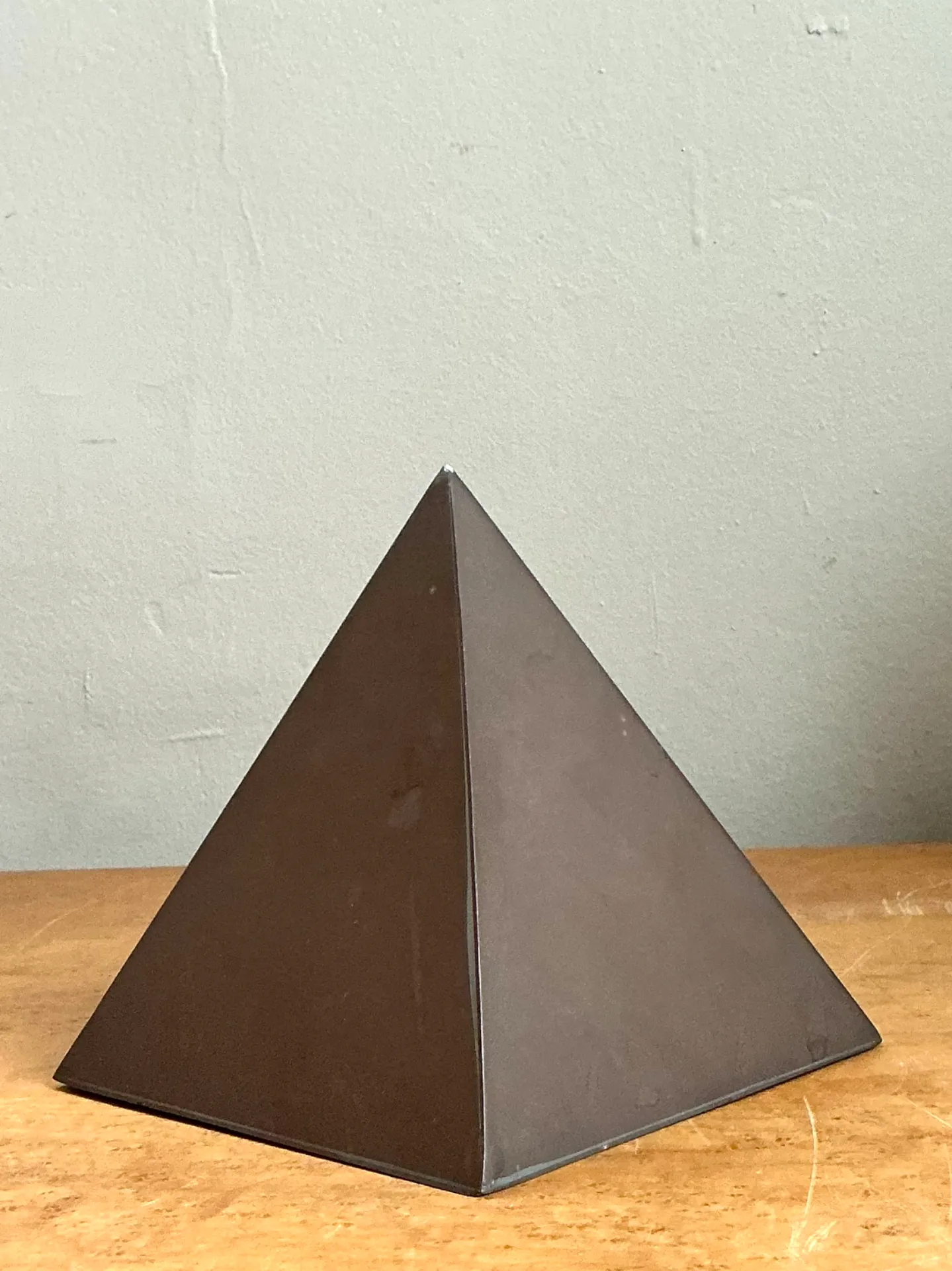 Vintage Sarreid Patinated Metal Pyramid Sculpture — additional photo 8