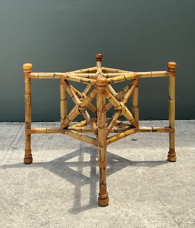 Vintage Bamboo and Glass Dining Table — additional photo 8