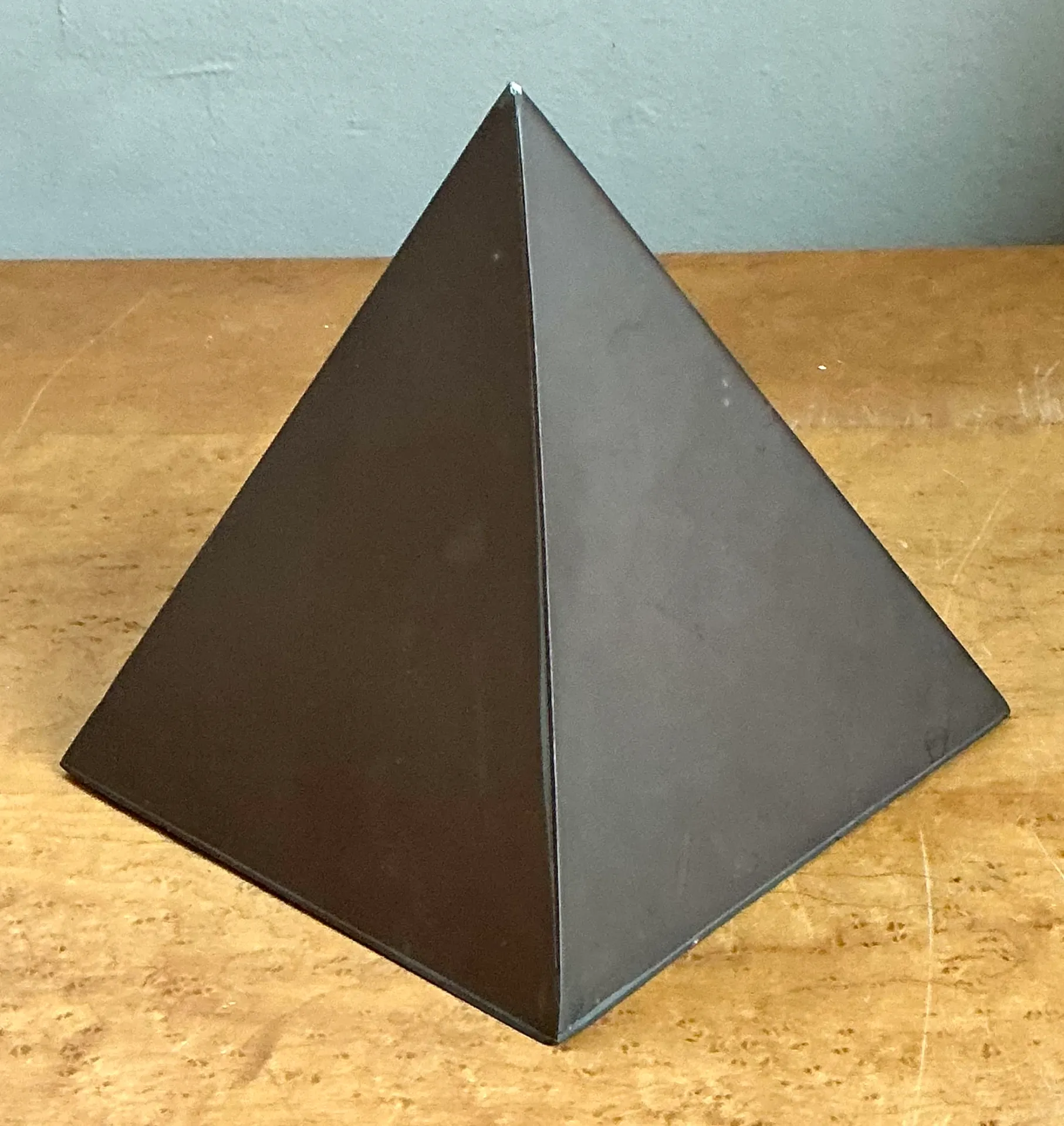 Vintage Sarreid Patinated Metal Pyramid Sculpture — additional photo 4