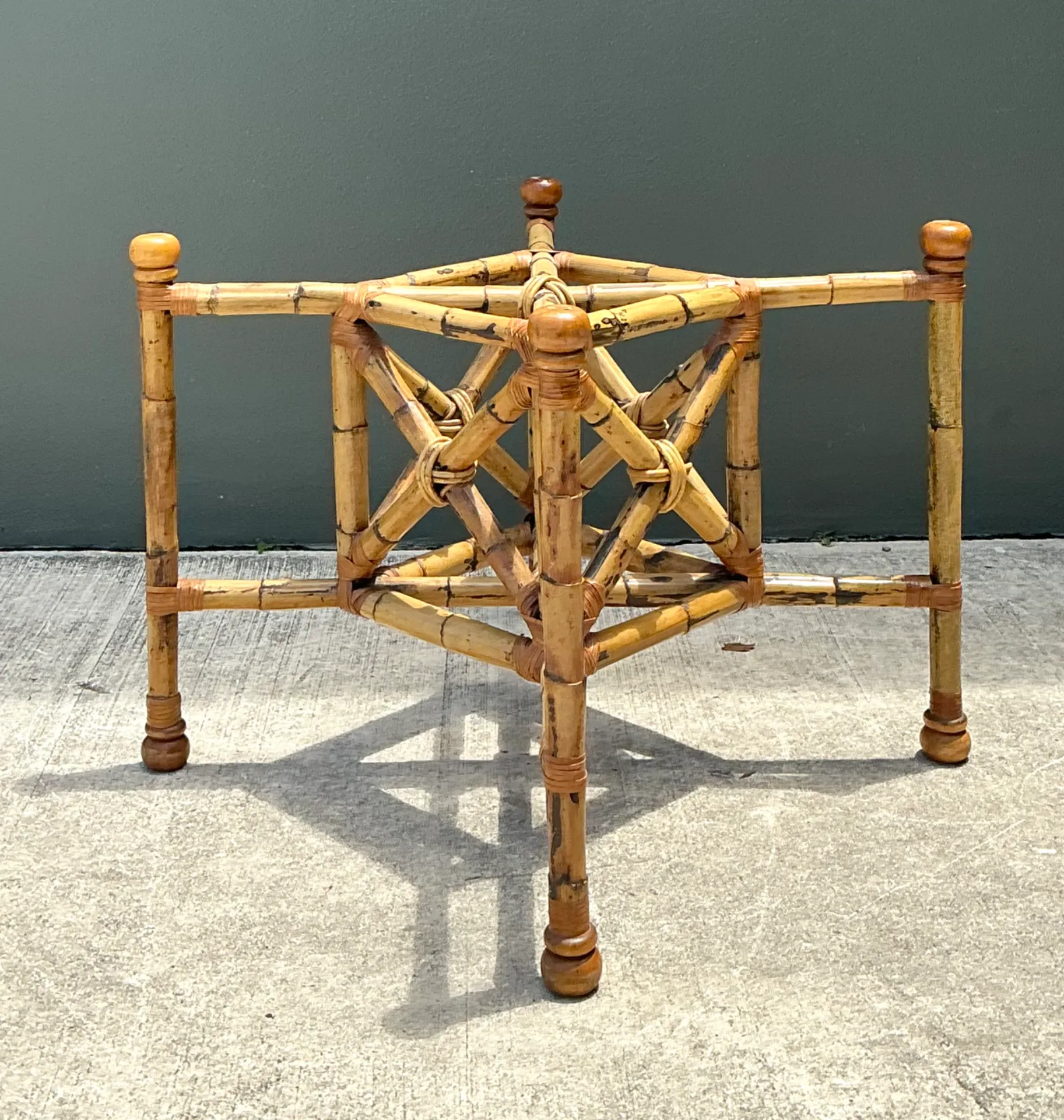Vintage Bamboo and Glass Dining Table — additional photo 1