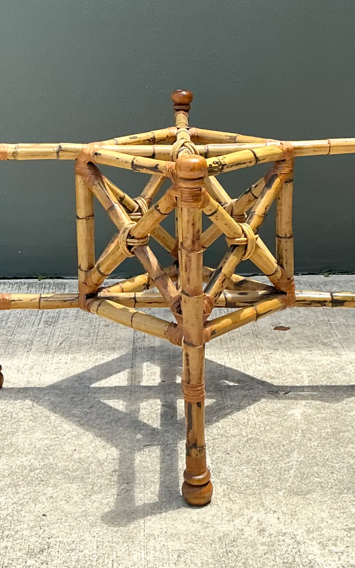 Vintage Bamboo and Glass Dining Table — additional photo 1