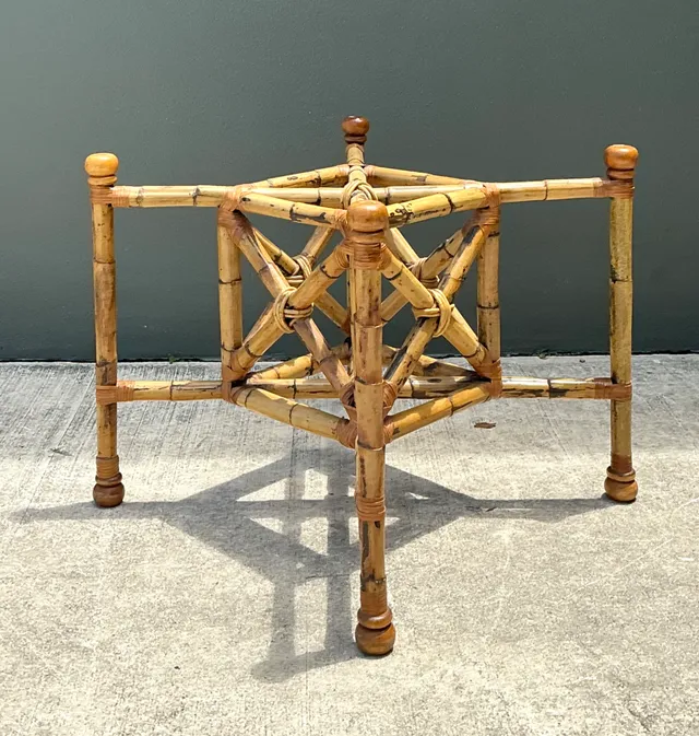 Vintage Bamboo and Glass Dining Table — additional photo 1