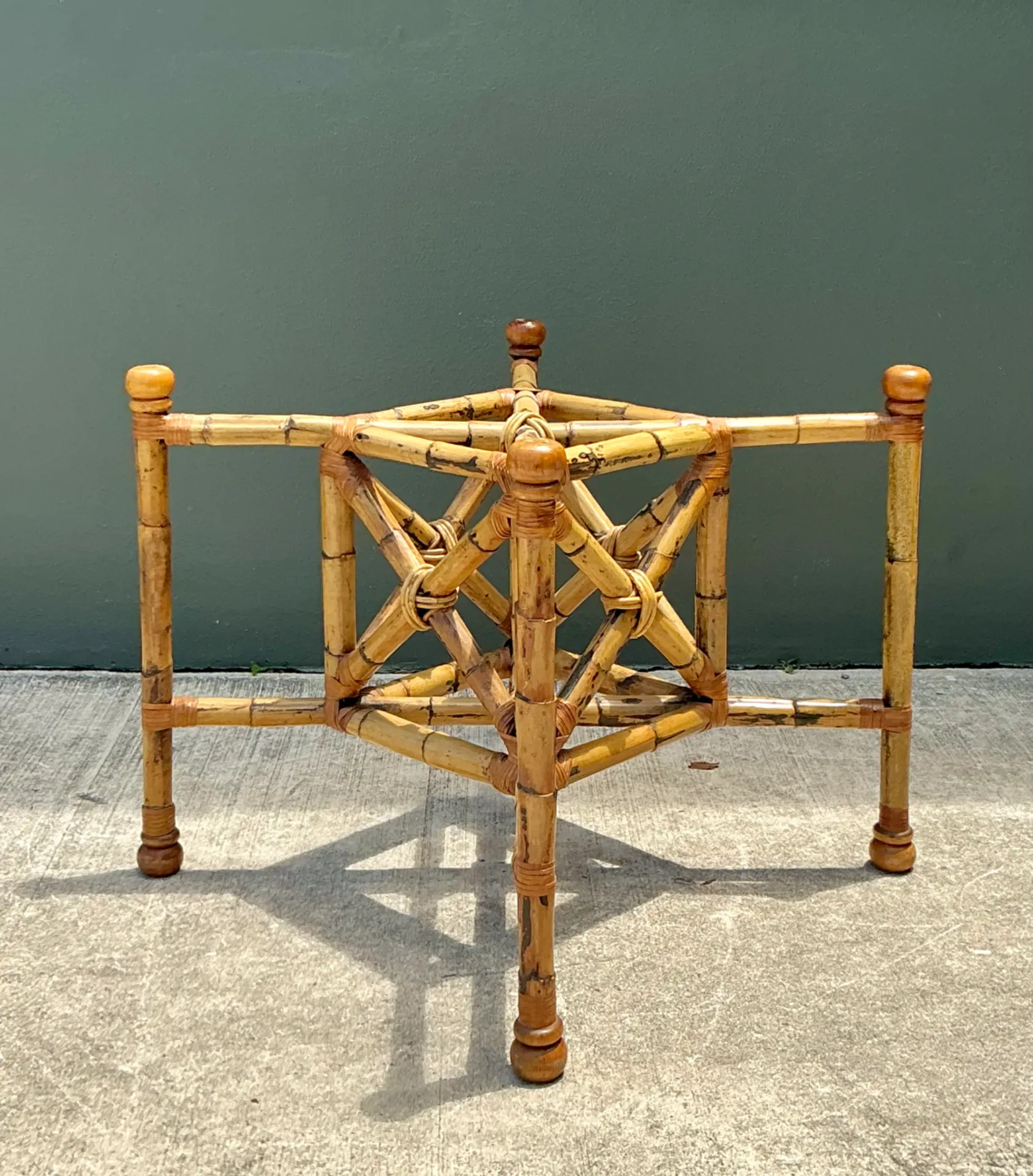 Vintage Bamboo and Glass Dining Table — additional photo 3