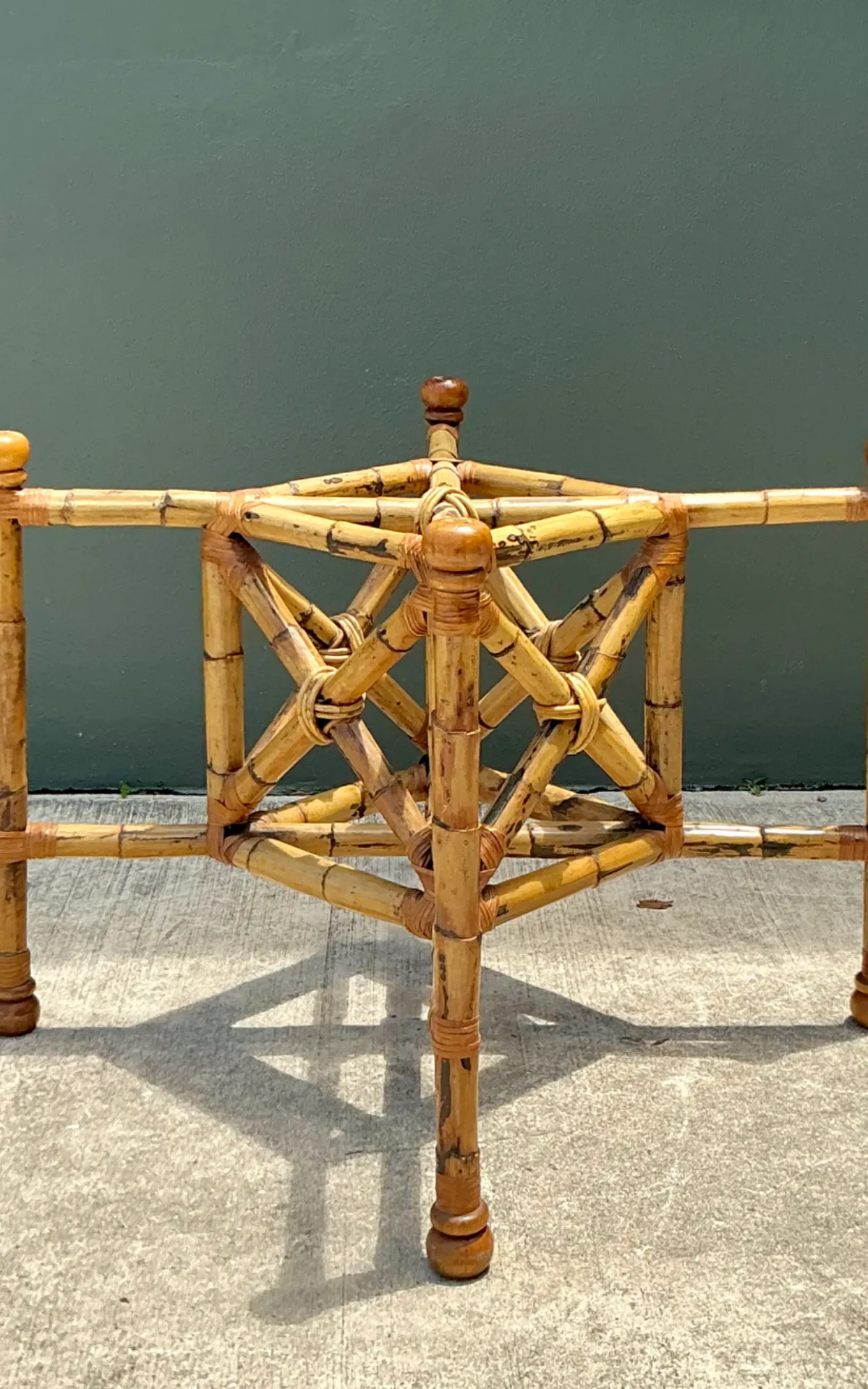 Vintage Bamboo and Glass Dining Table — additional photo 3