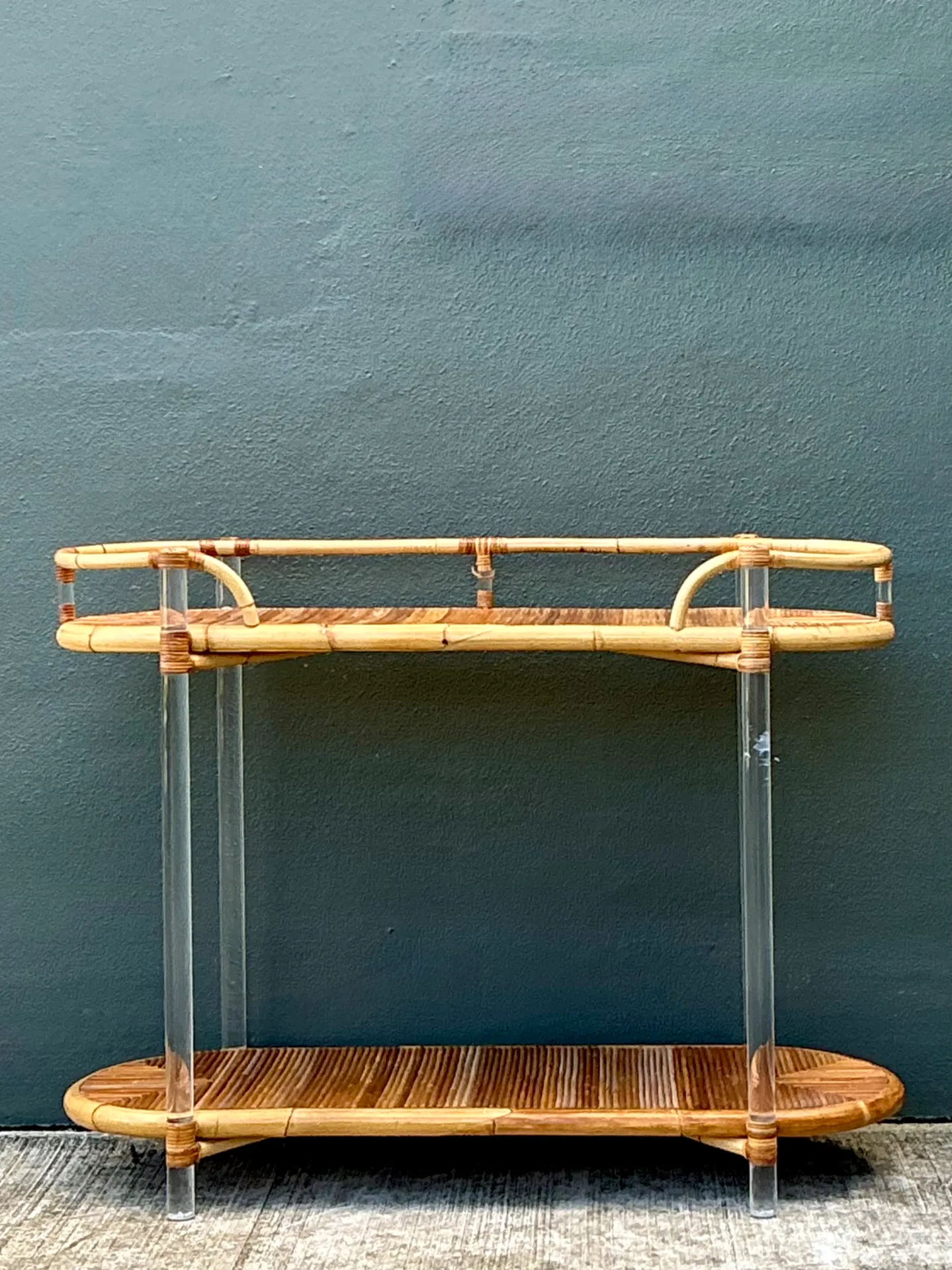 Vintage Selamat Lucite And Pencil Reed Console Table — additional photo 4