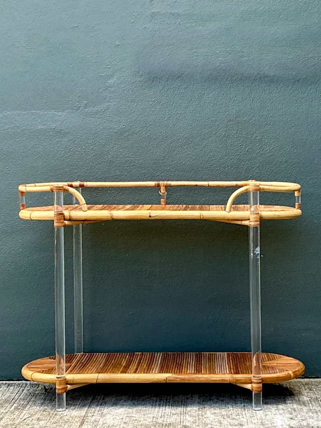 Vintage Selamat Lucite And Pencil Reed Console Table — additional photo 4