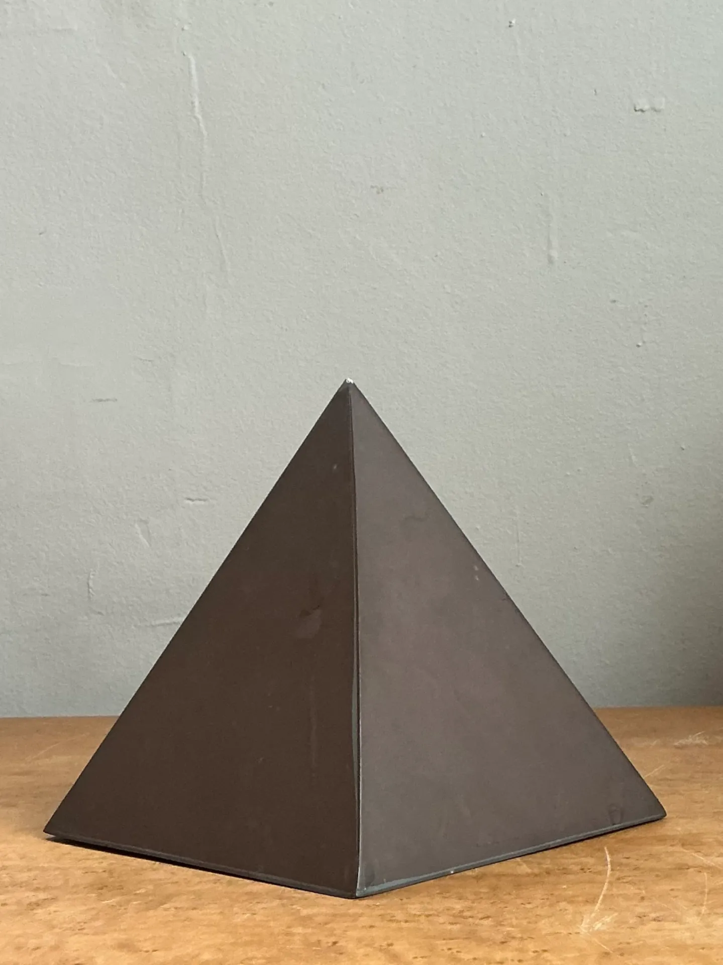 Vintage Sarreid Patinated Metal Pyramid Sculpture — additional photo 7