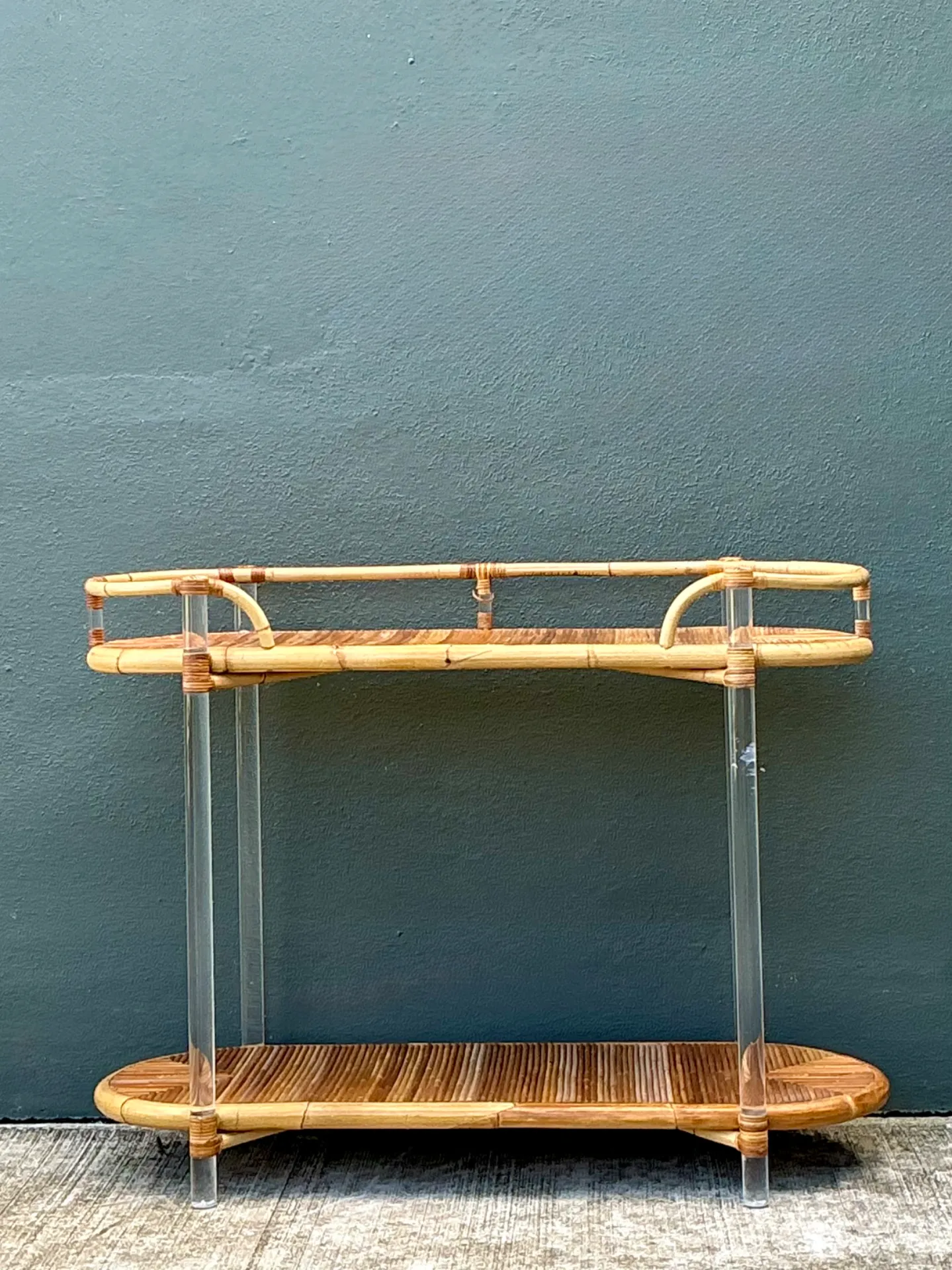 Vintage Selamat Lucite And Pencil Reed Console Table — additional photo 7