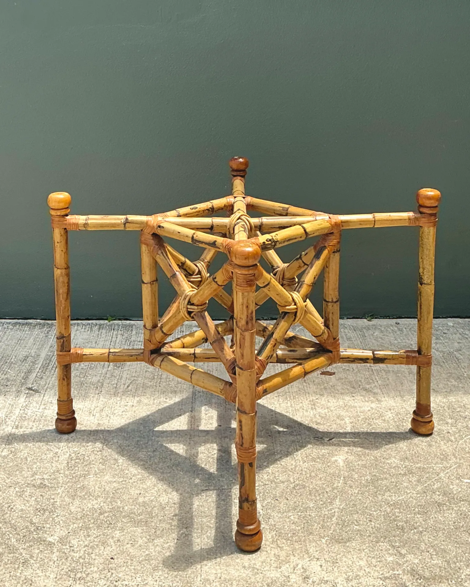 Vintage Bamboo and Glass Dining Table — additional photo 5