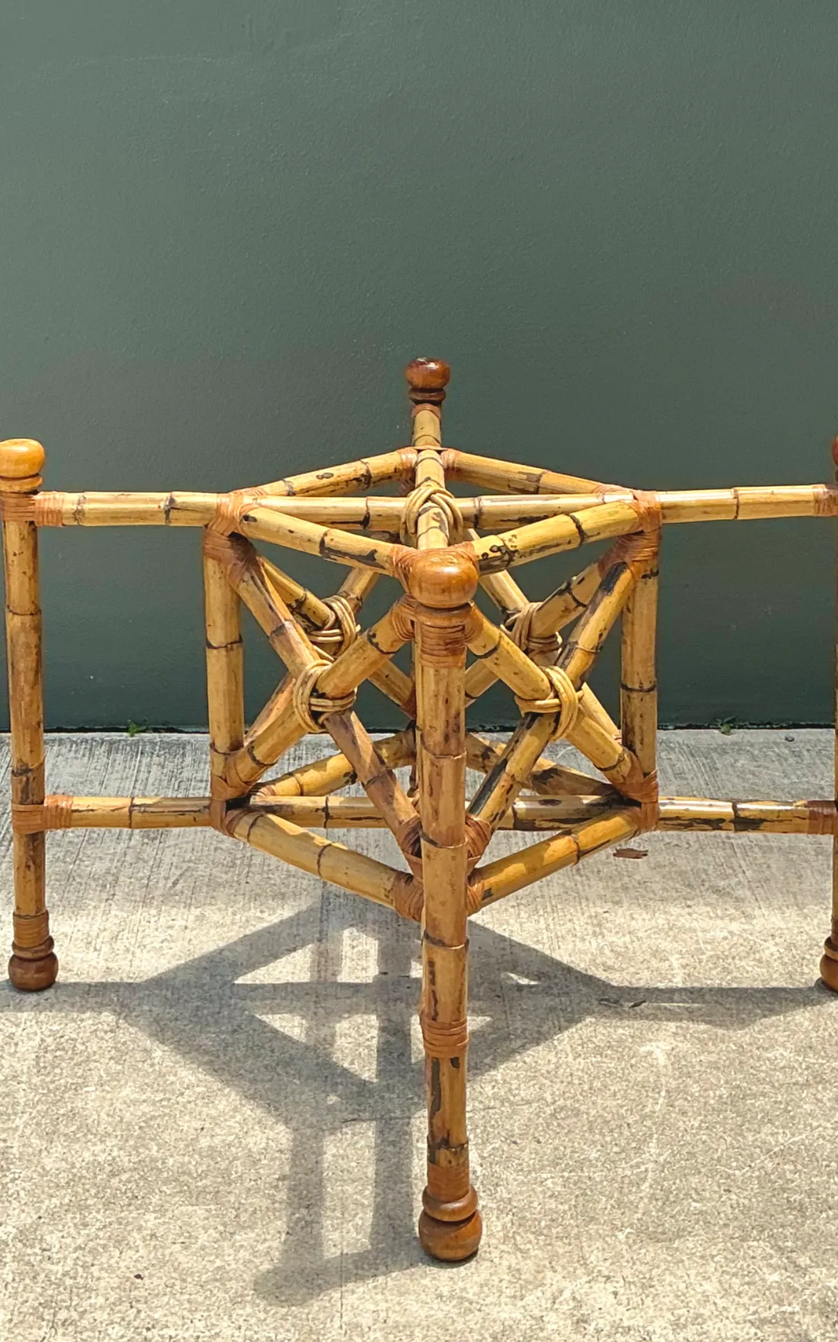 Vintage Bamboo and Glass Dining Table — additional photo 5