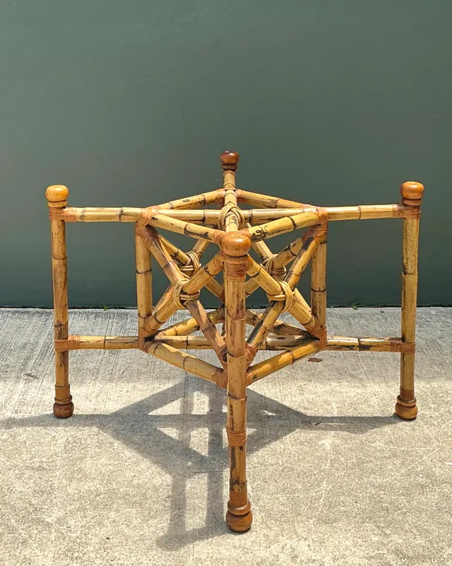 Vintage Bamboo and Glass Dining Table — additional photo 5