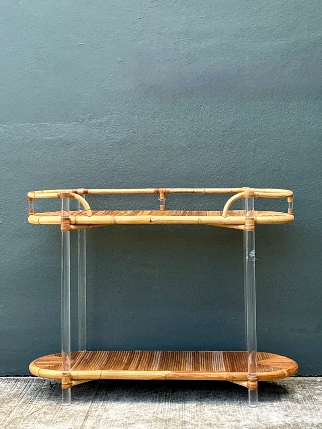 Vintage Selamat Lucite And Pencil Reed Console Table — additional photo 3