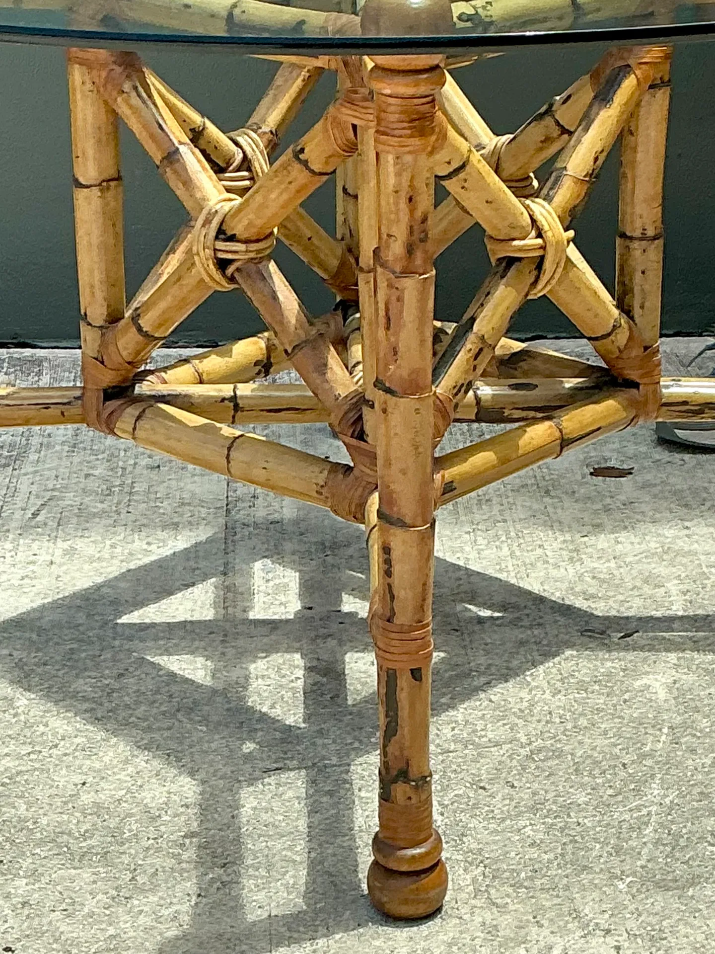 Vintage Bamboo and Glass Dining Table — additional photo 6