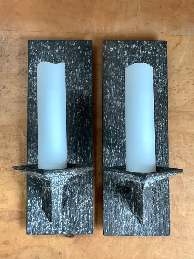 Vintage Frosted Glass and Metal Wall Sconces - A Pair — additional photo 1