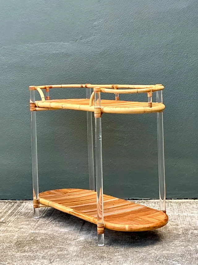 Vintage Selamat Lucite And Pencil Reed Console Table — additional photo 1