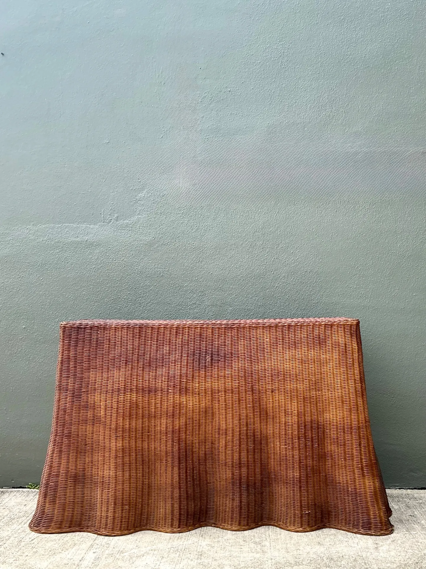 Vintage Woven Rattan Ghost Console Table — additional photo 7