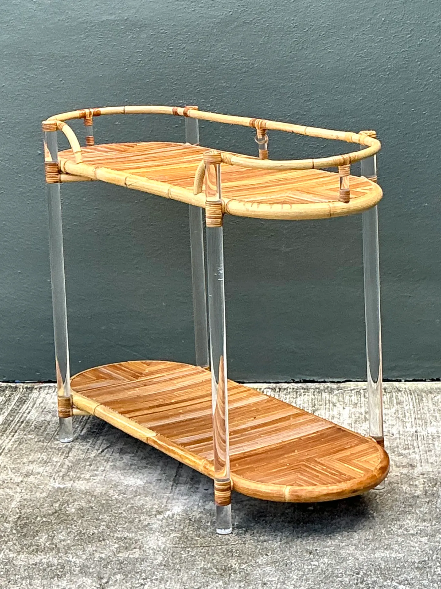 Vintage Selamat Lucite And Pencil Reed Console Table — additional photo 6
