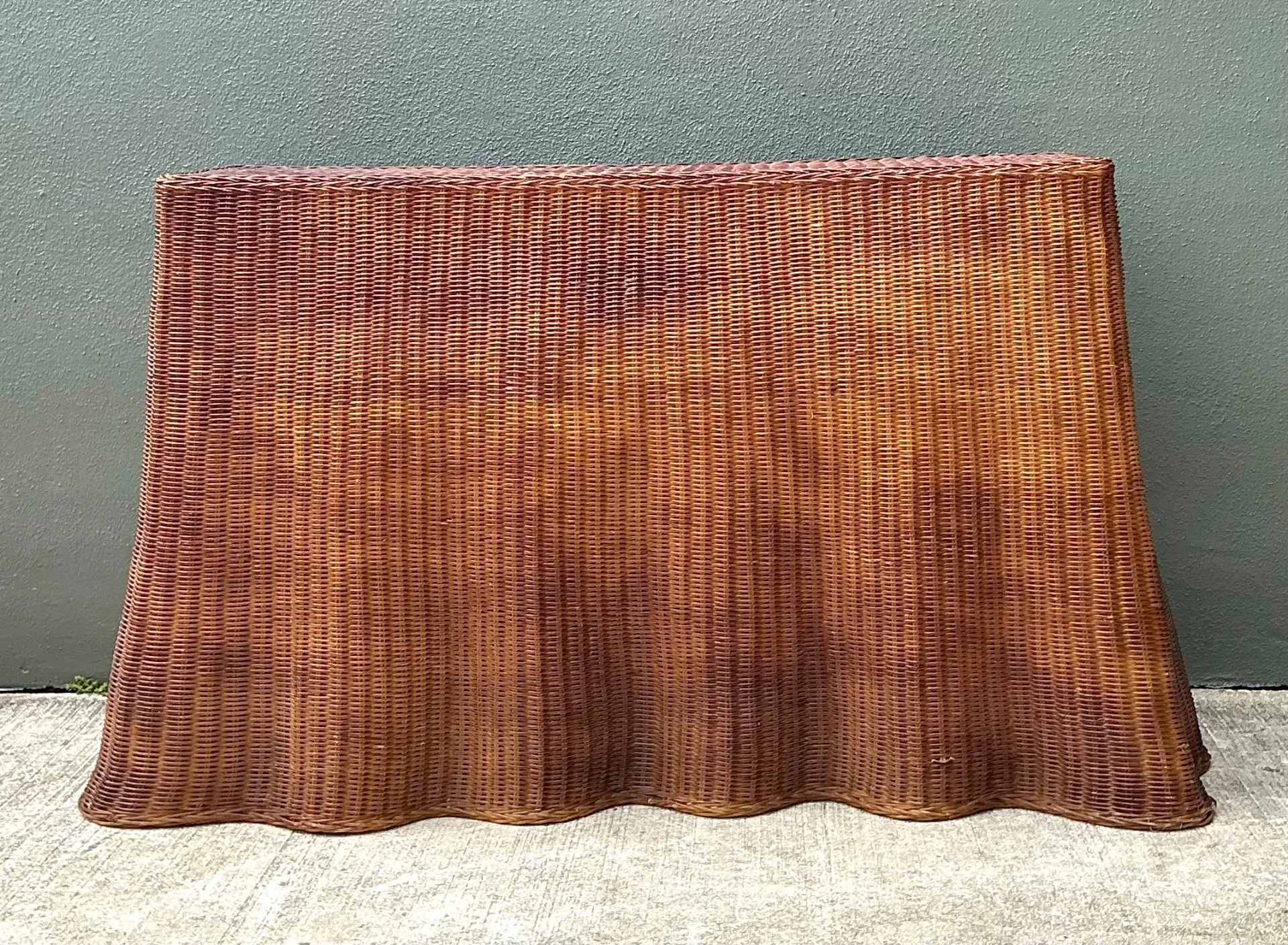 Vintage Woven Rattan Ghost Console Table — additional photo 6