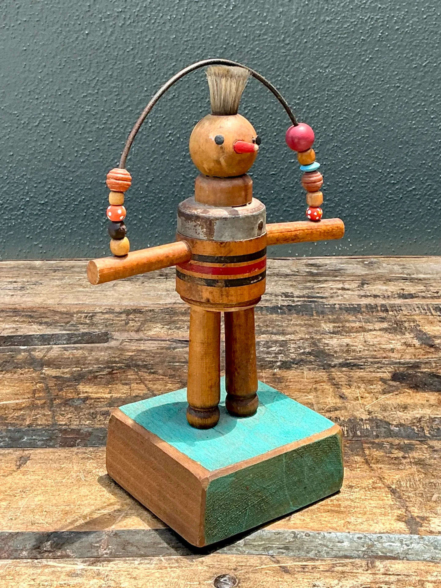 Vintage Wood and Metal Figurative Found Object Sculpture — additional photo 1