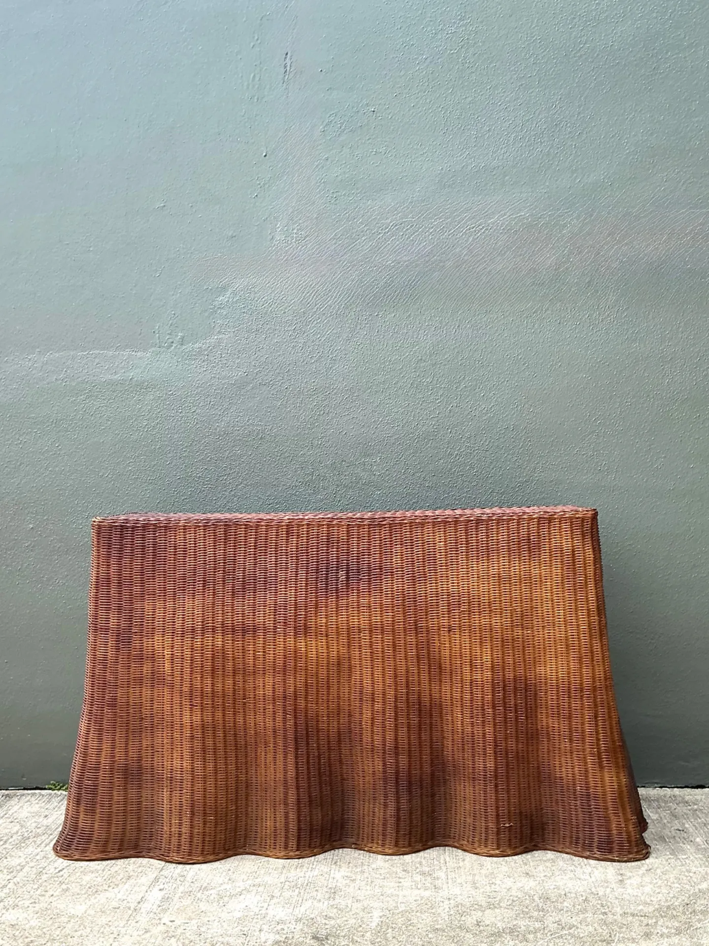 Vintage Woven Rattan Ghost Console Table — additional photo 4