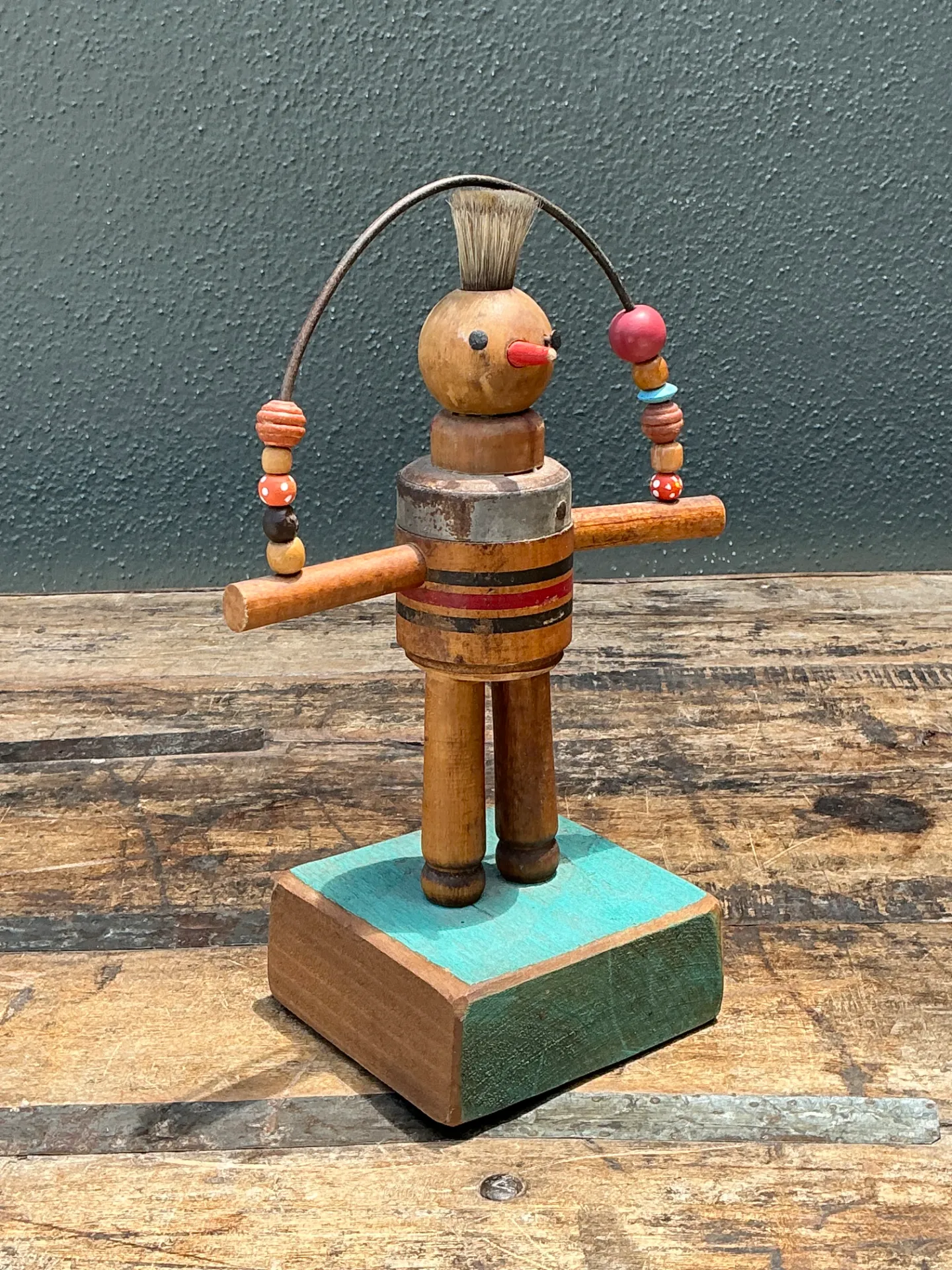 Vintage Wood and Metal Figurative Found Object Sculpture — additional photo 3