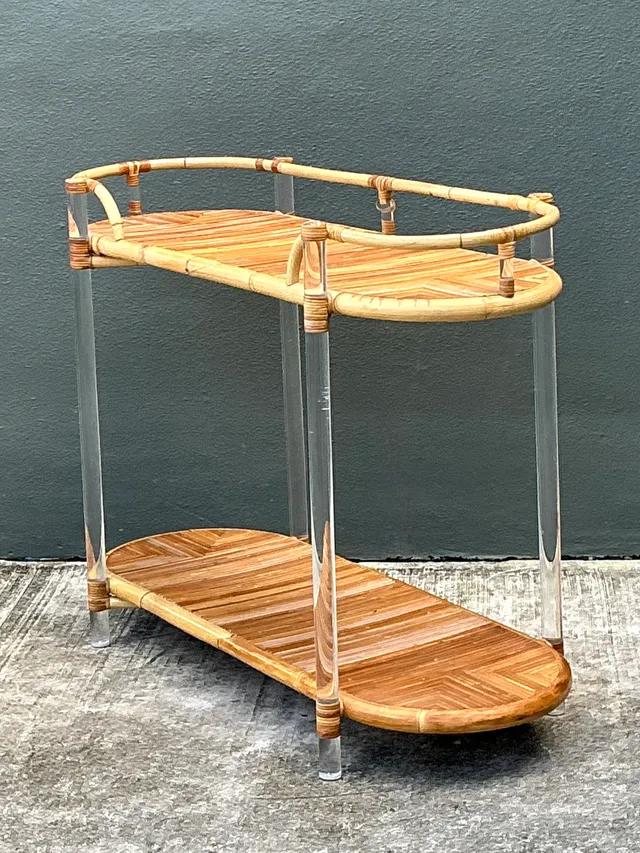 Vintage Selamat Lucite And Pencil Reed Console Table — additional photo 2