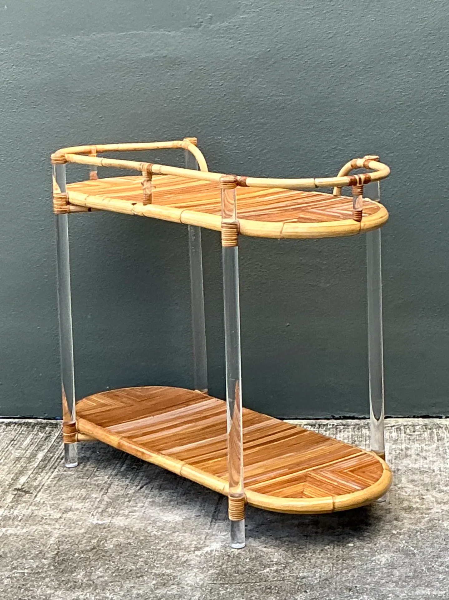 Vintage Selamat Lucite And Pencil Reed Console Table — additional photo 5