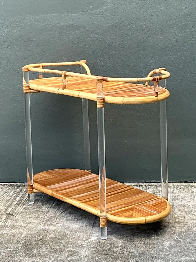 Vintage Selamat Lucite And Pencil Reed Console Table — additional photo 5