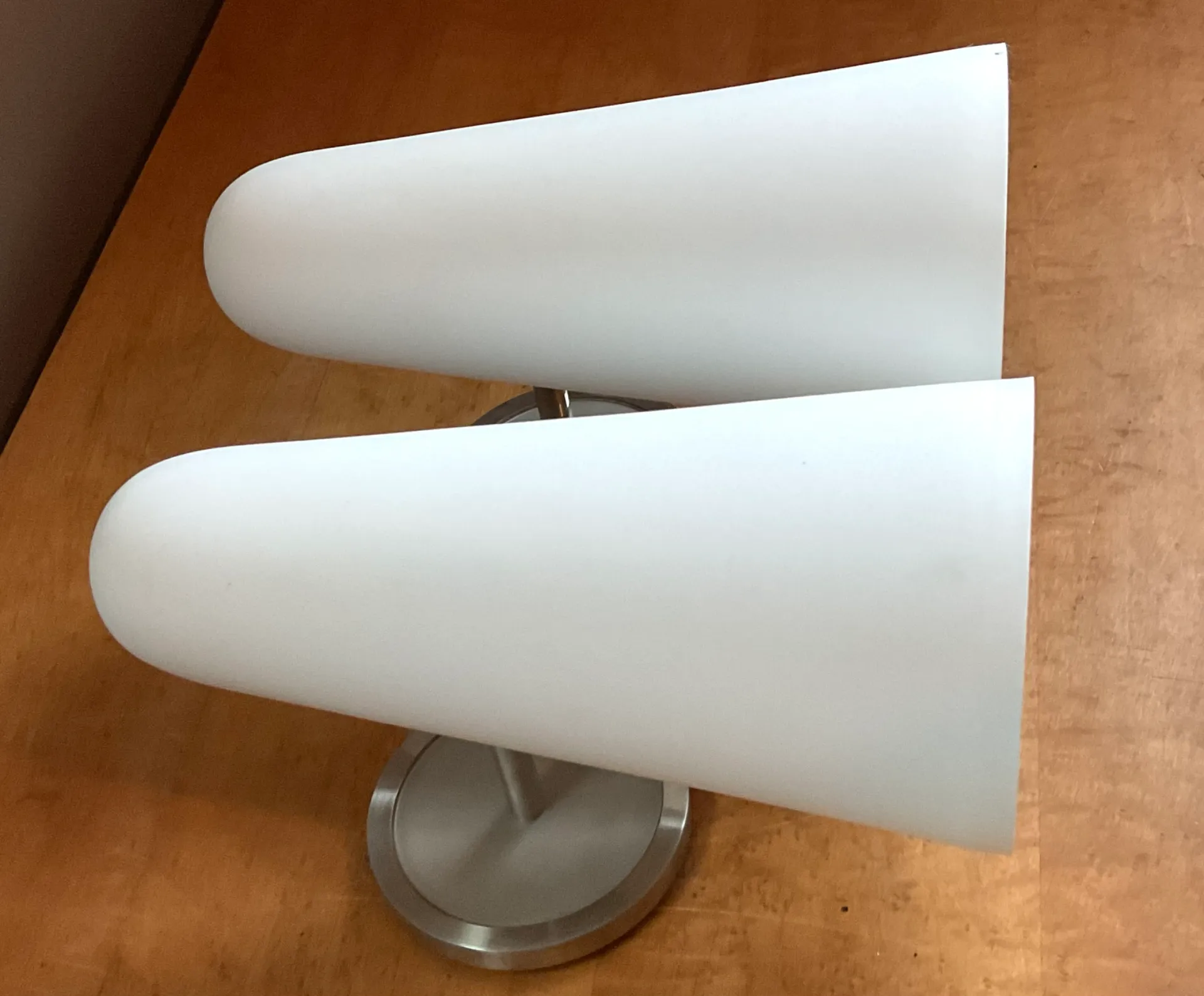 Vintage Frosted Glass Cone Wall Sconces - A Pair — additional photo 4