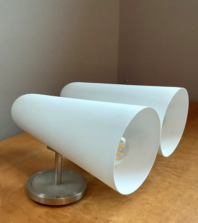 Vintage Frosted Glass Cone Wall Sconces - A Pair — additional photo 2