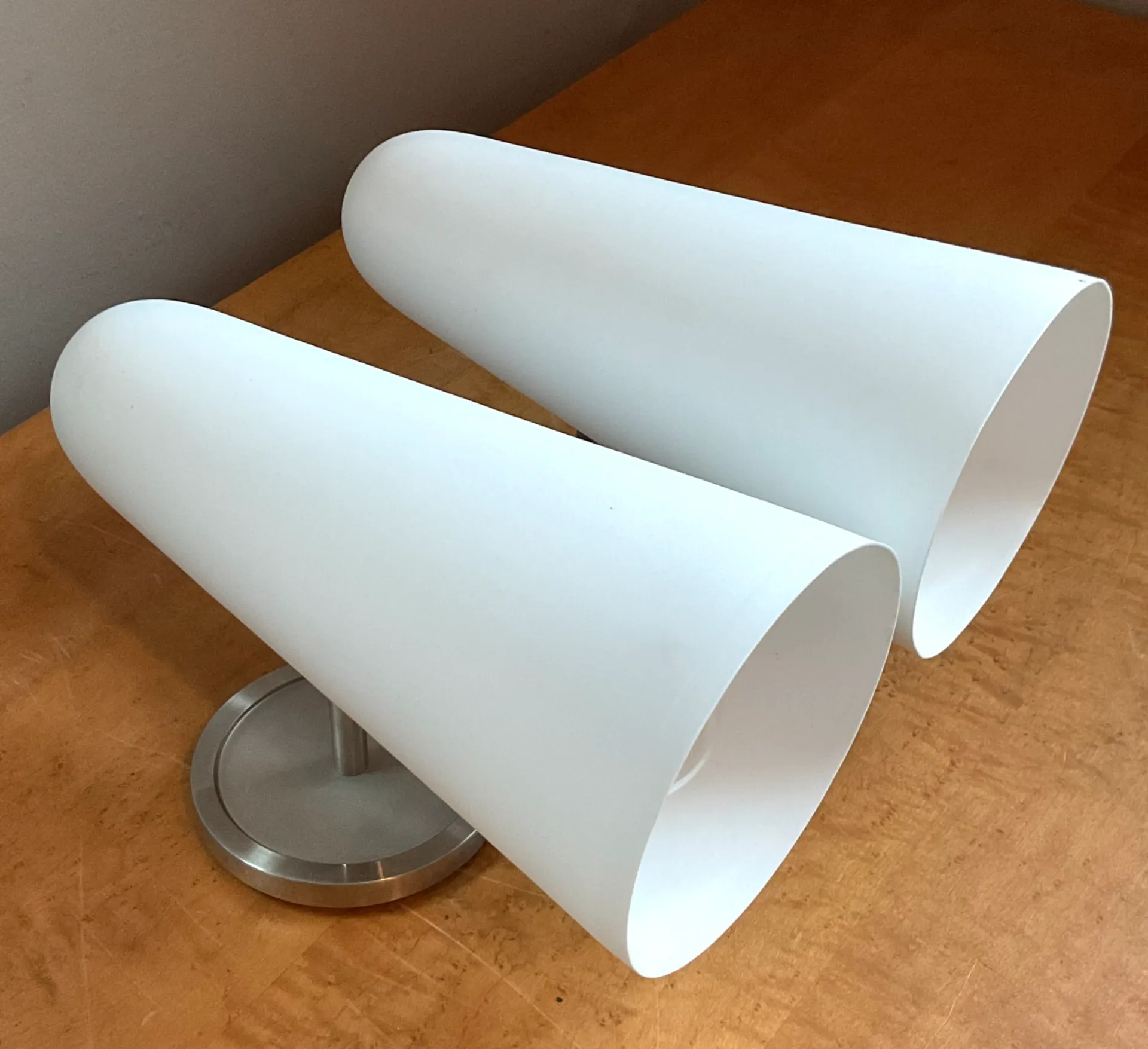 Vintage Frosted Glass Cone Wall Sconces - A Pair — additional photo 6