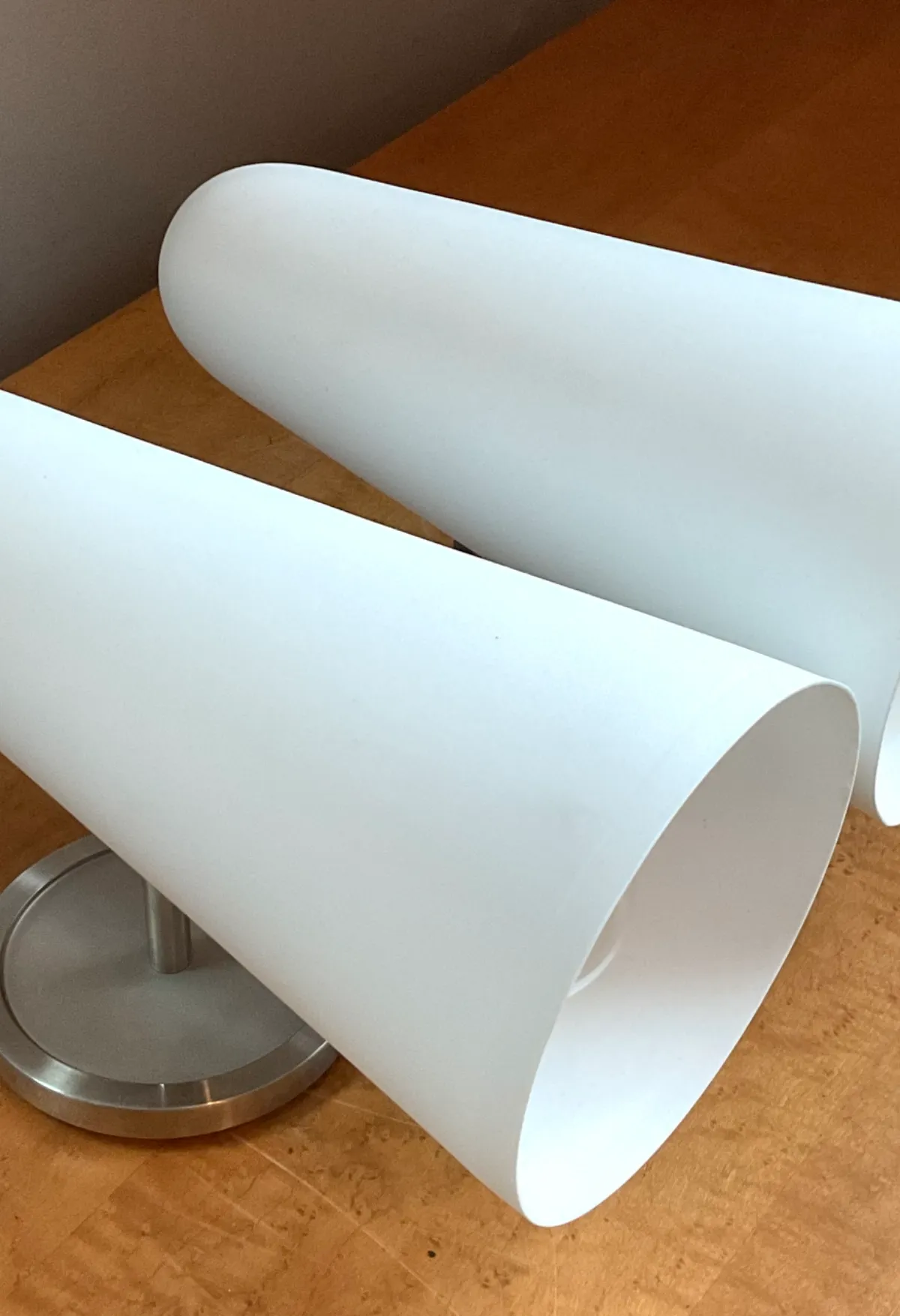 Vintage Frosted Glass Cone Wall Sconces - A Pair — additional photo 6