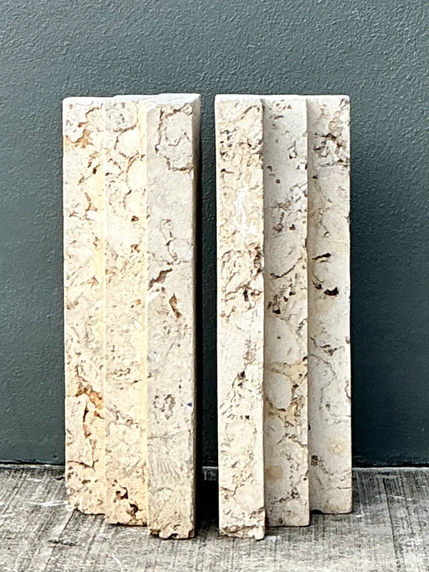 Vintage Coquina Stone Table Pedestal - Set Of 2 — additional photo 2