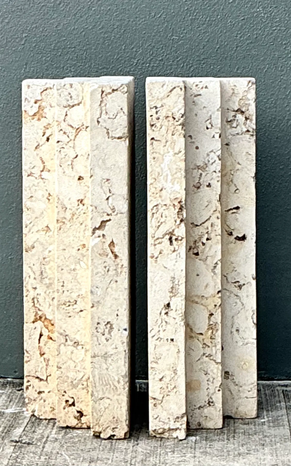 Vintage Coquina Stone Table Pedestal - Set Of 2 — additional photo 2
