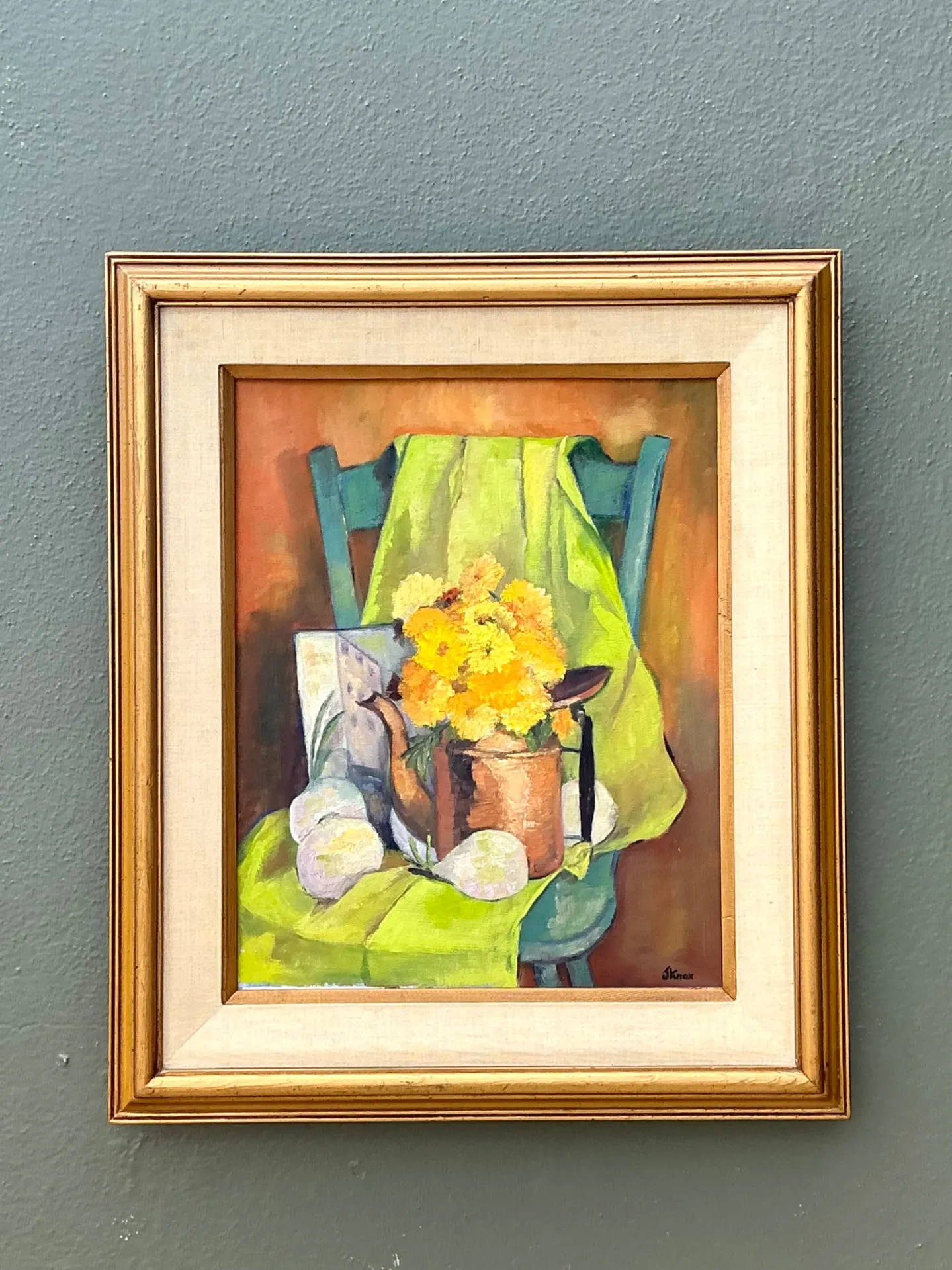 Vintage Framed Still Life Painting - Copper, 23.25W x 27.25H — additional photo 3