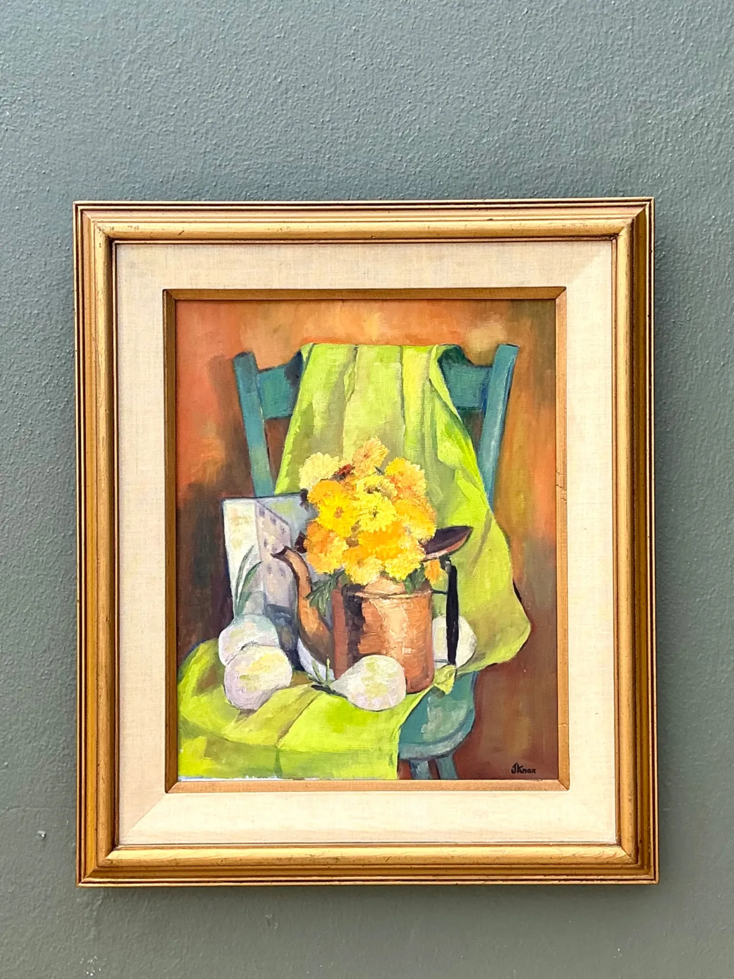 Vintage Framed Still Life Painting - Copper, 23.25W x 27.25H — additional photo 5