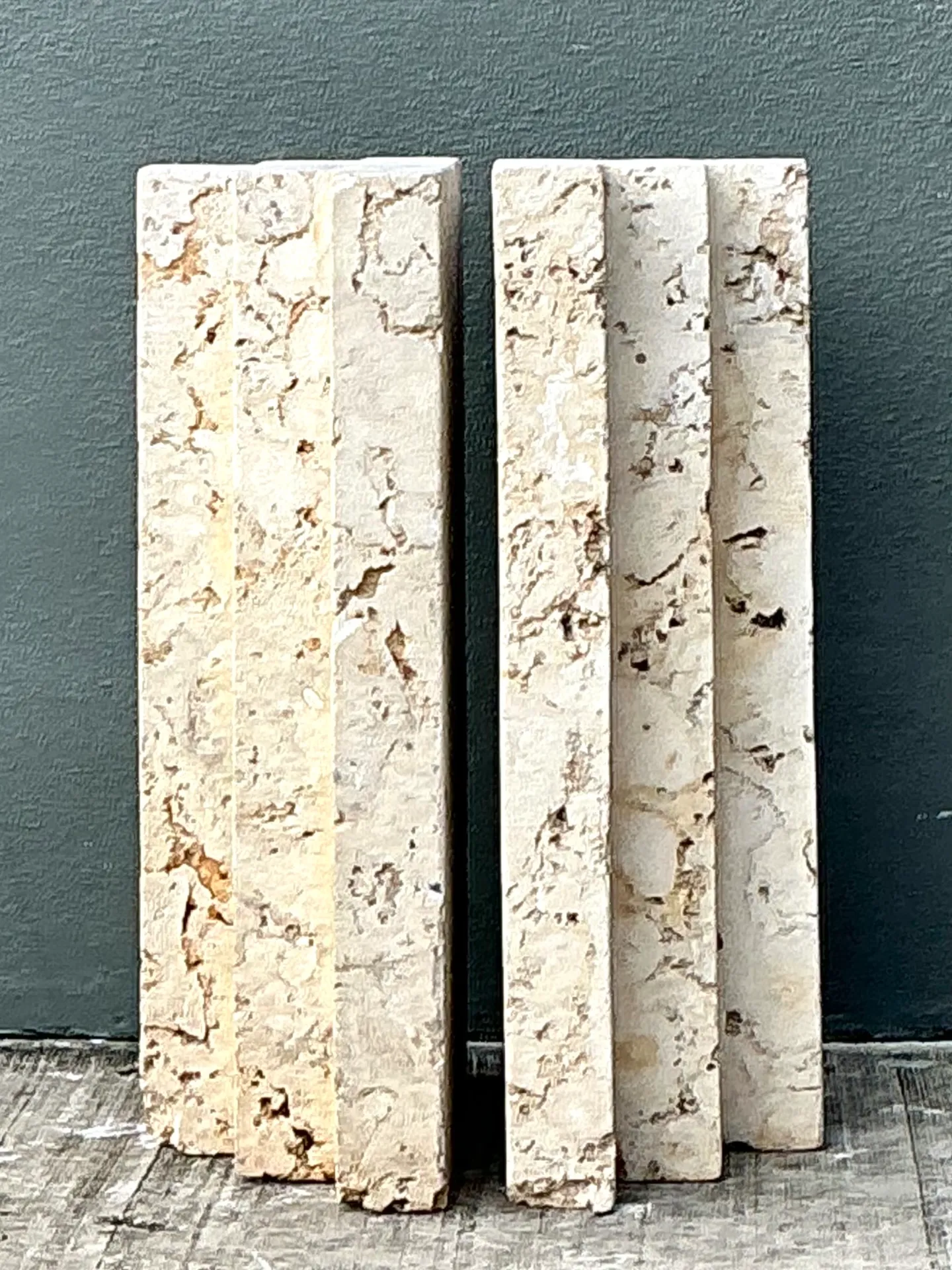 Vintage Coquina Stone Table Pedestal - Set Of 2 — additional photo 4