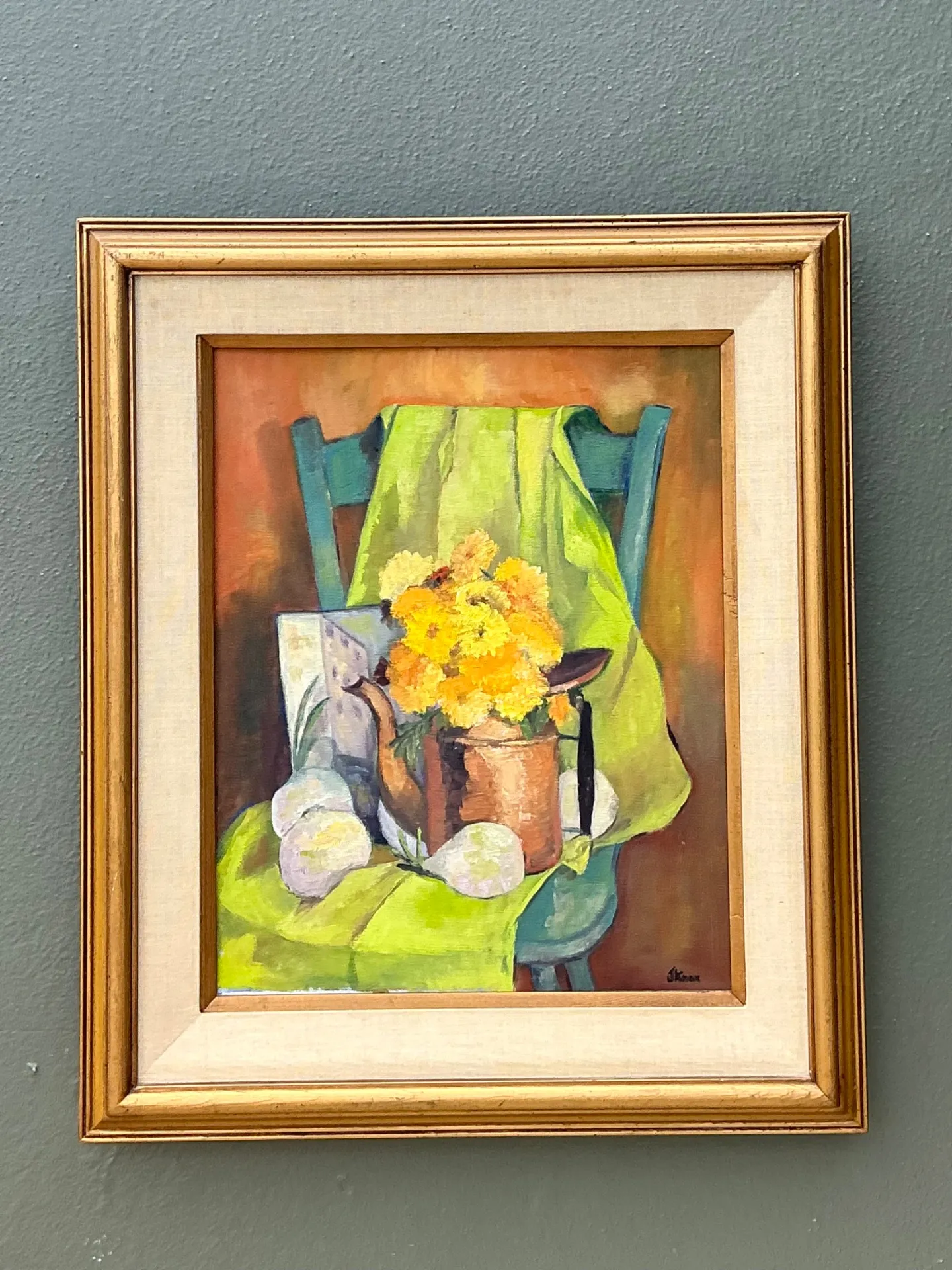 Vintage Framed Still Life Painting - Copper, 23.25W x 27.25H — additional photo 4